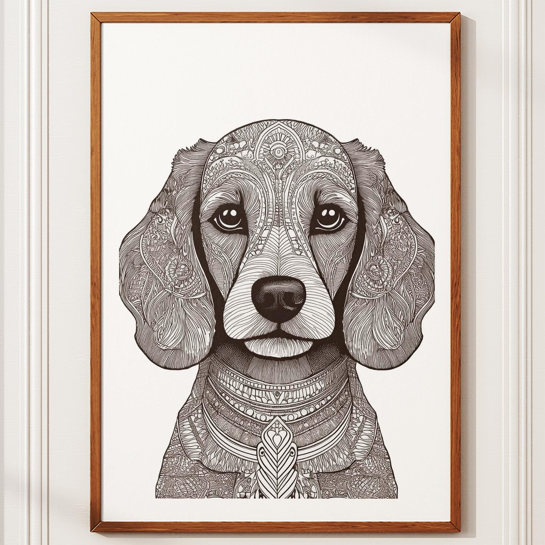 Poodle Mandala Black and White Dog Series image 10