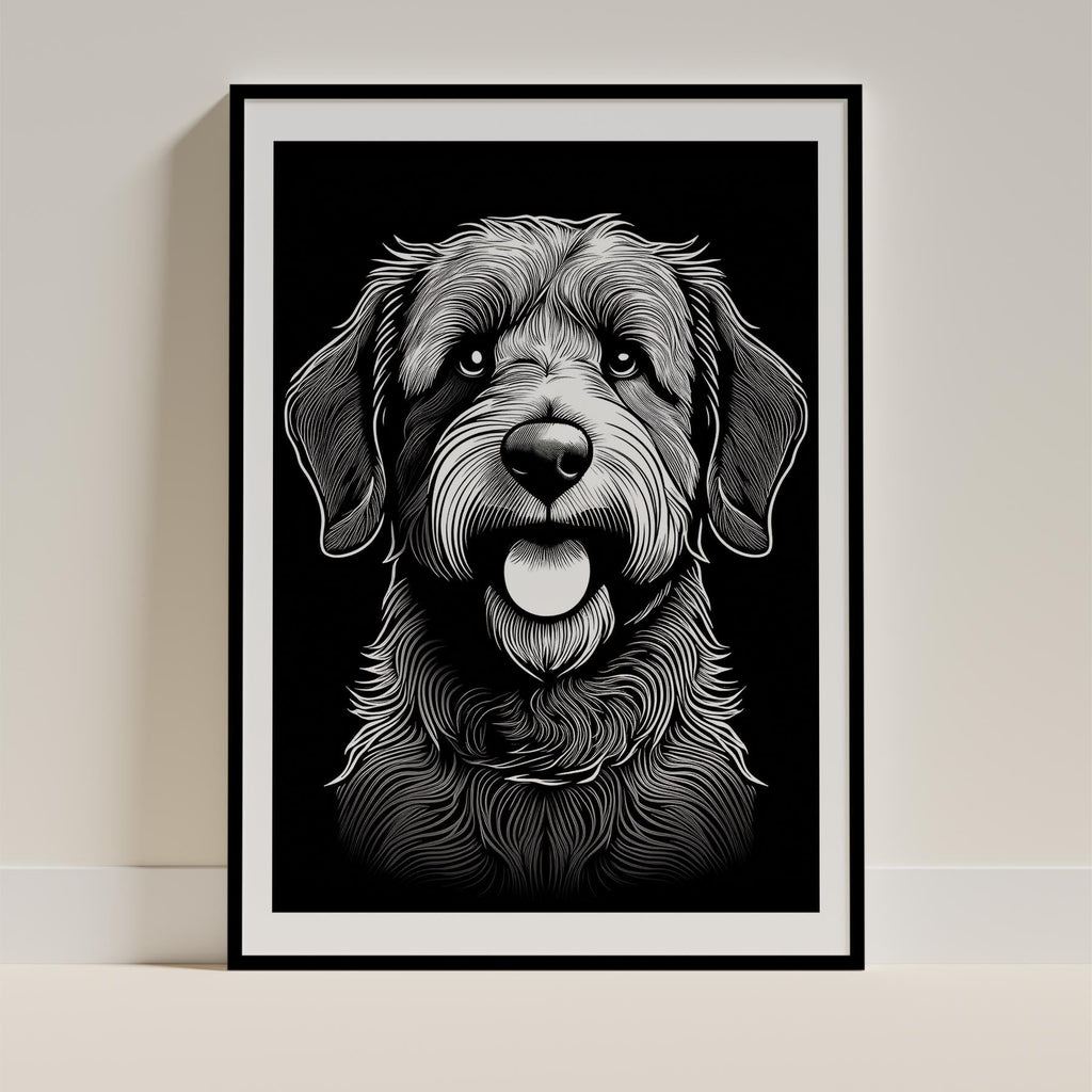 Spanish Water Dog Line Dog Series in Black and White image 0