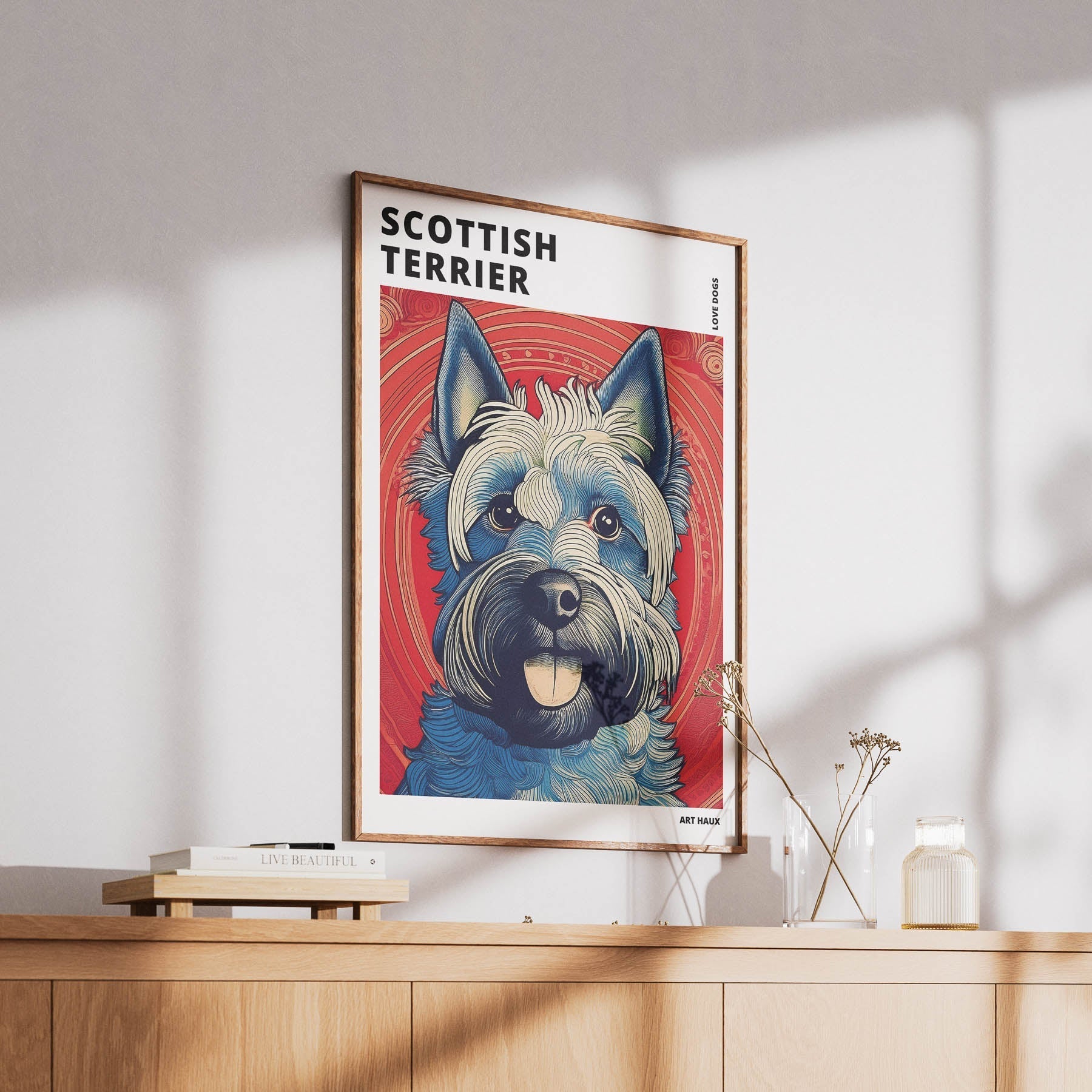 Scottish Terrier Hokusai Japanese Inspired Dog Series with Text image 5