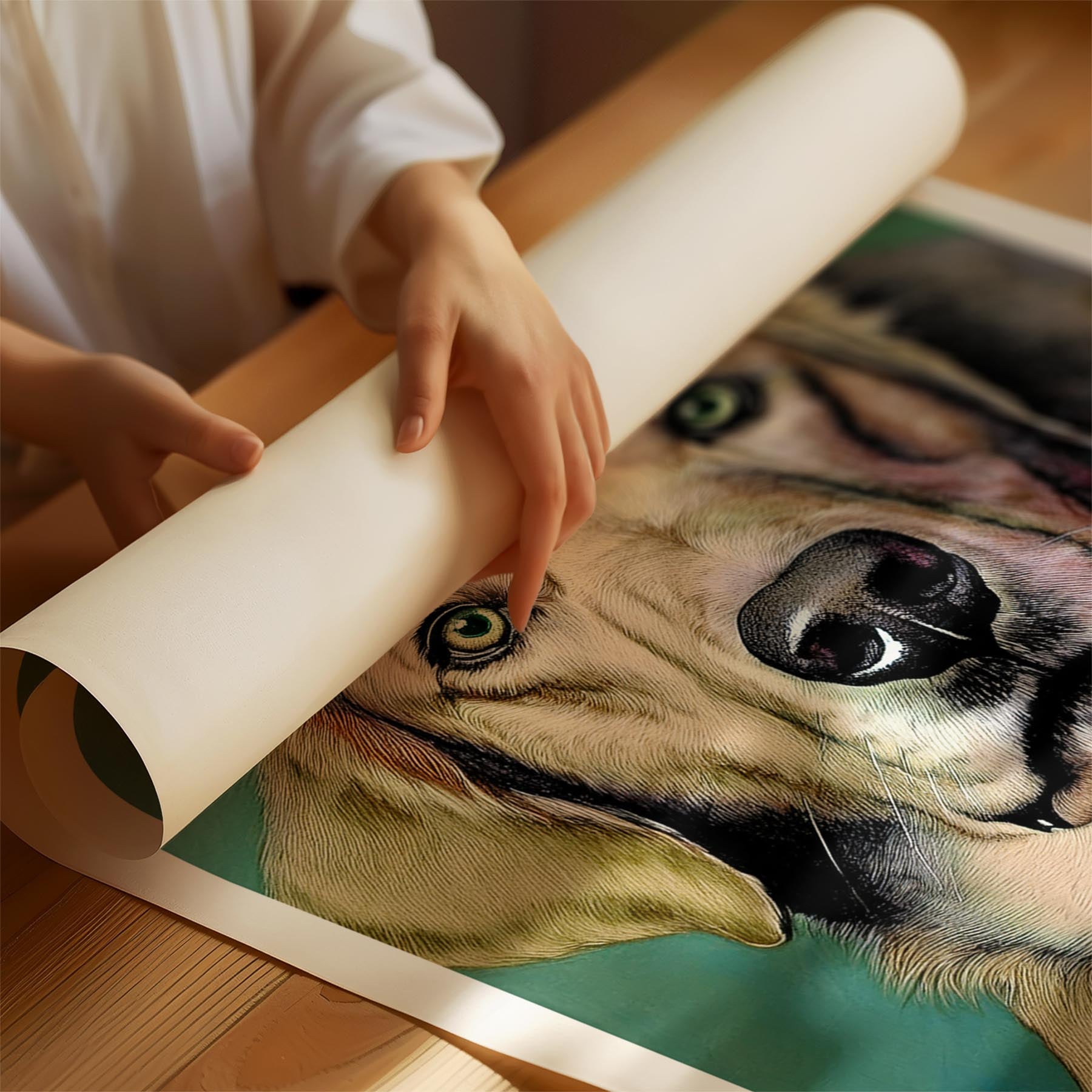 Golden Retriever Green Painted Series image 1