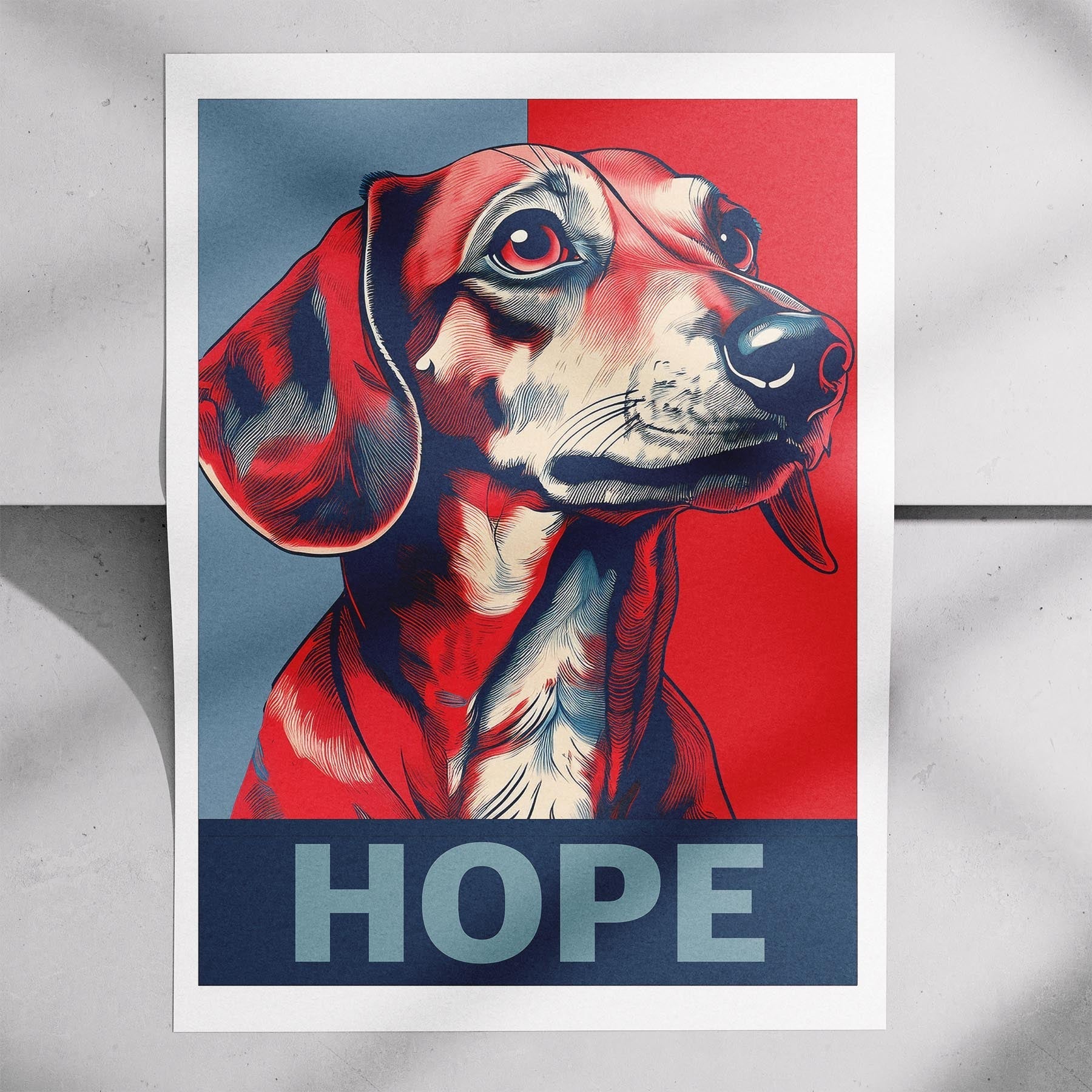 Dachshund HOPE Series Inspired by the Obama Poster image 7