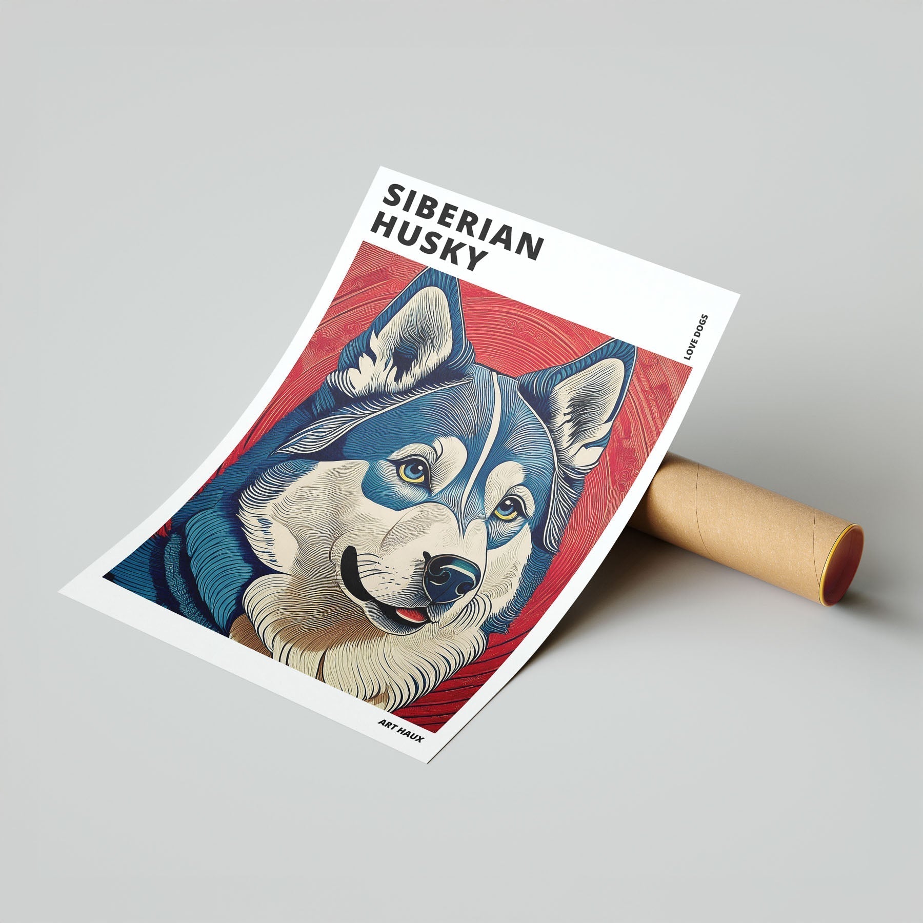 Siberian Husky Hokusai Japanese Inspired Dog Series with Text image 6