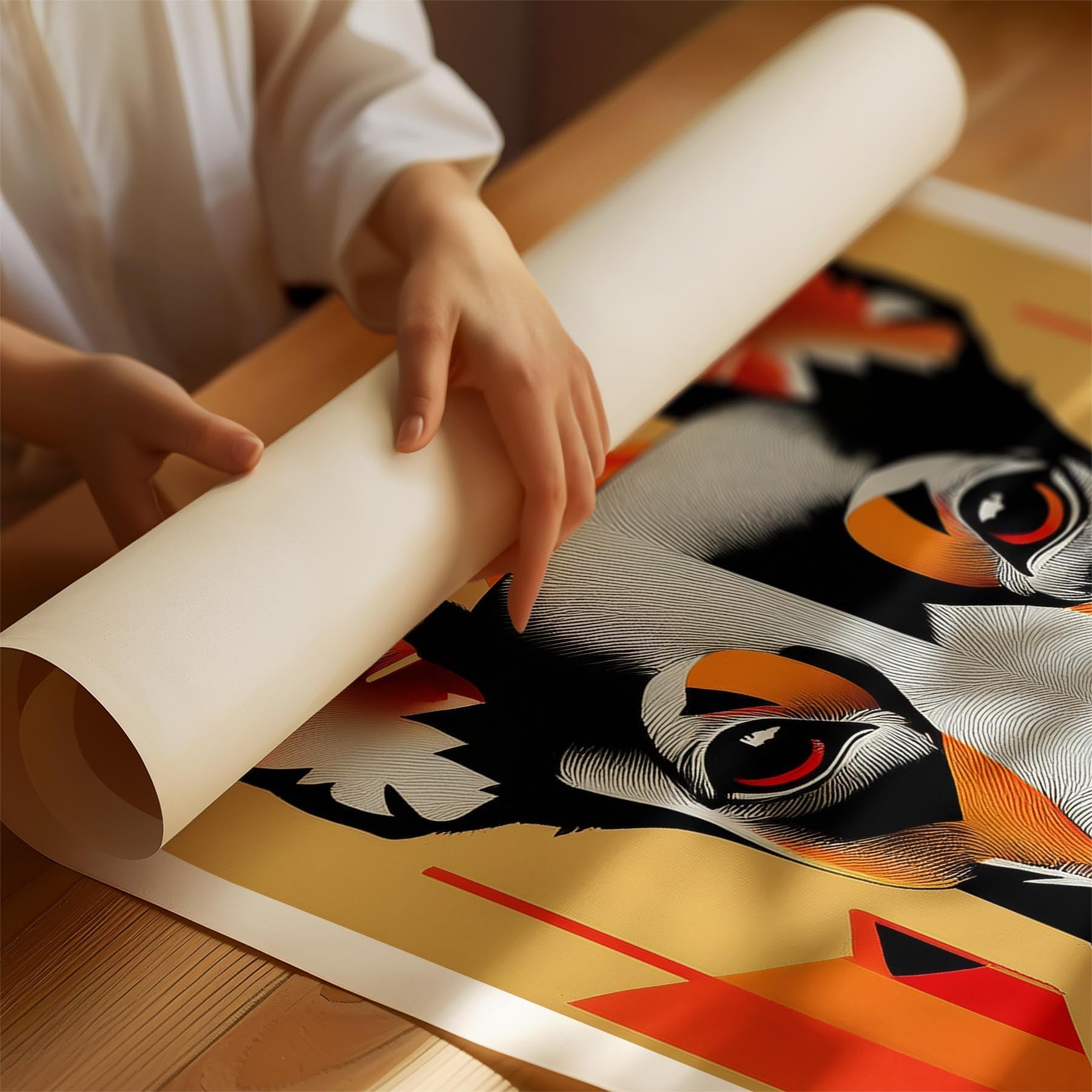 Miniature Pinscher Geometric Orange Series image 1