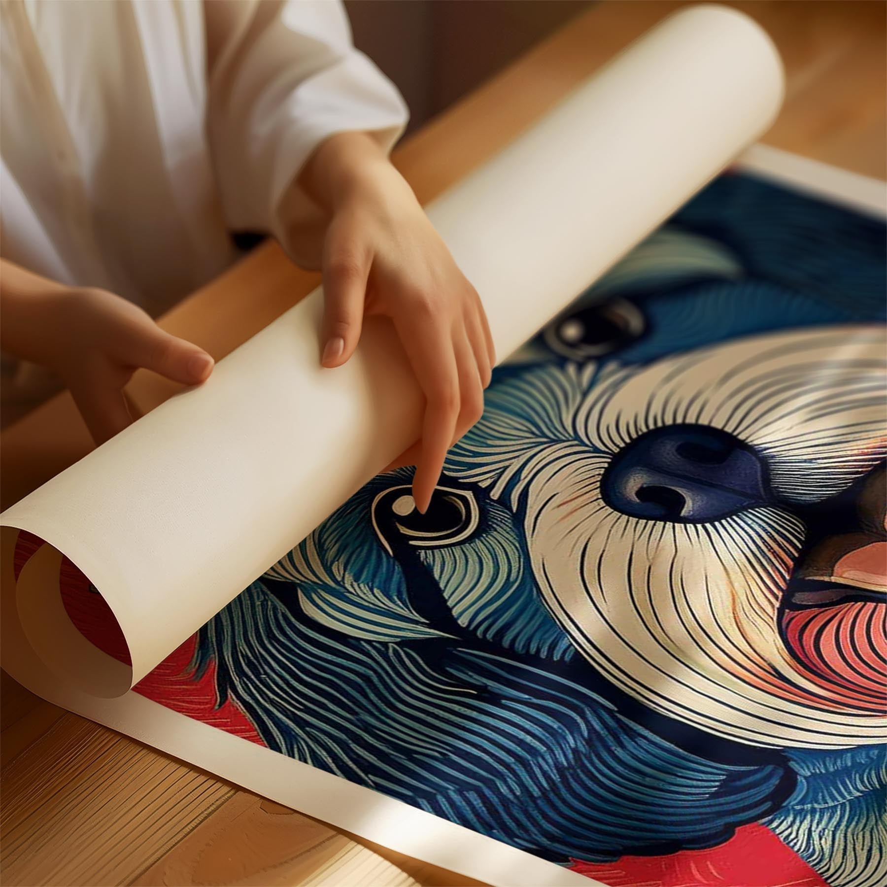 Cavoodle Hokusai Japanese Inspired Dog Series 8 image 1