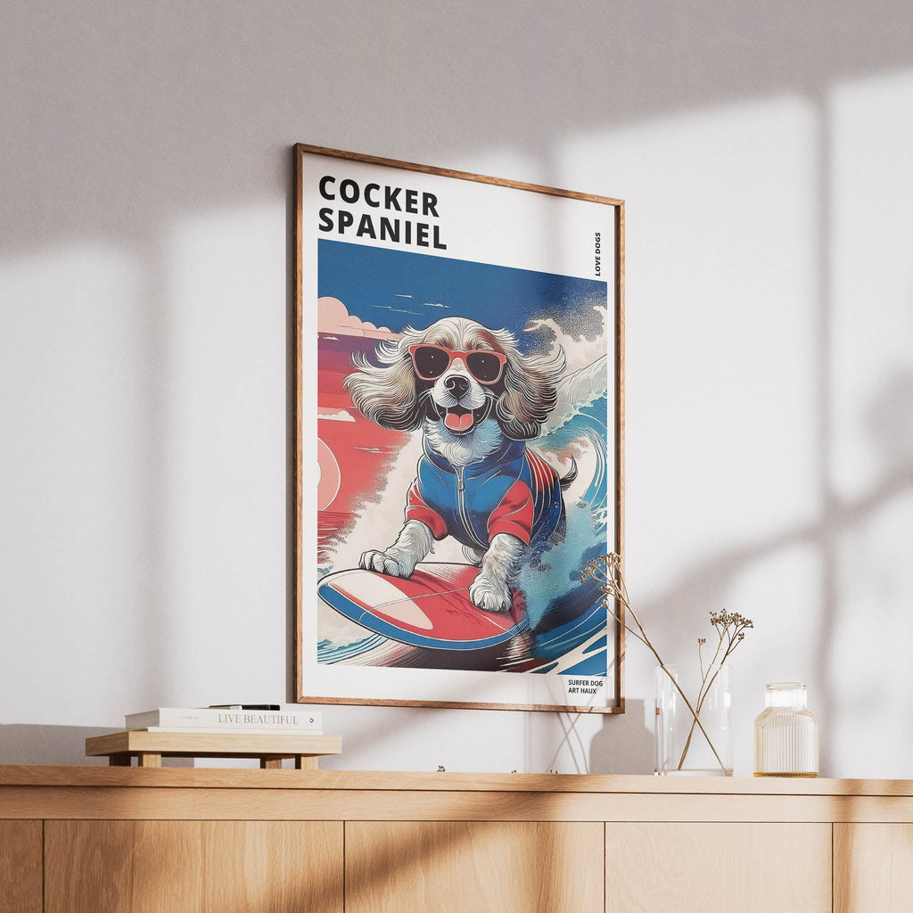 Cocker Spaniel Hokosai Surfer Dogs 1 image 6