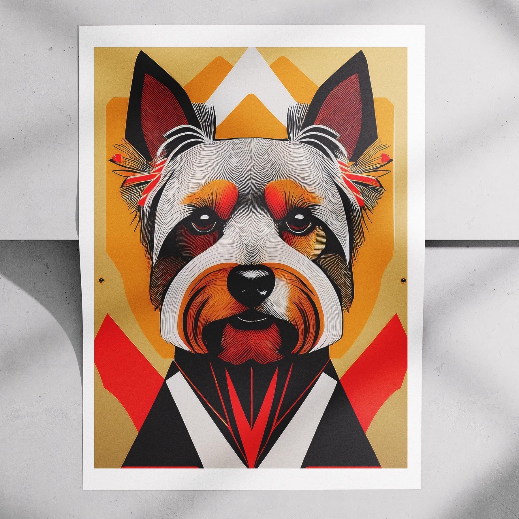 Yorkshire Terrier Geometric Orange Series image 7