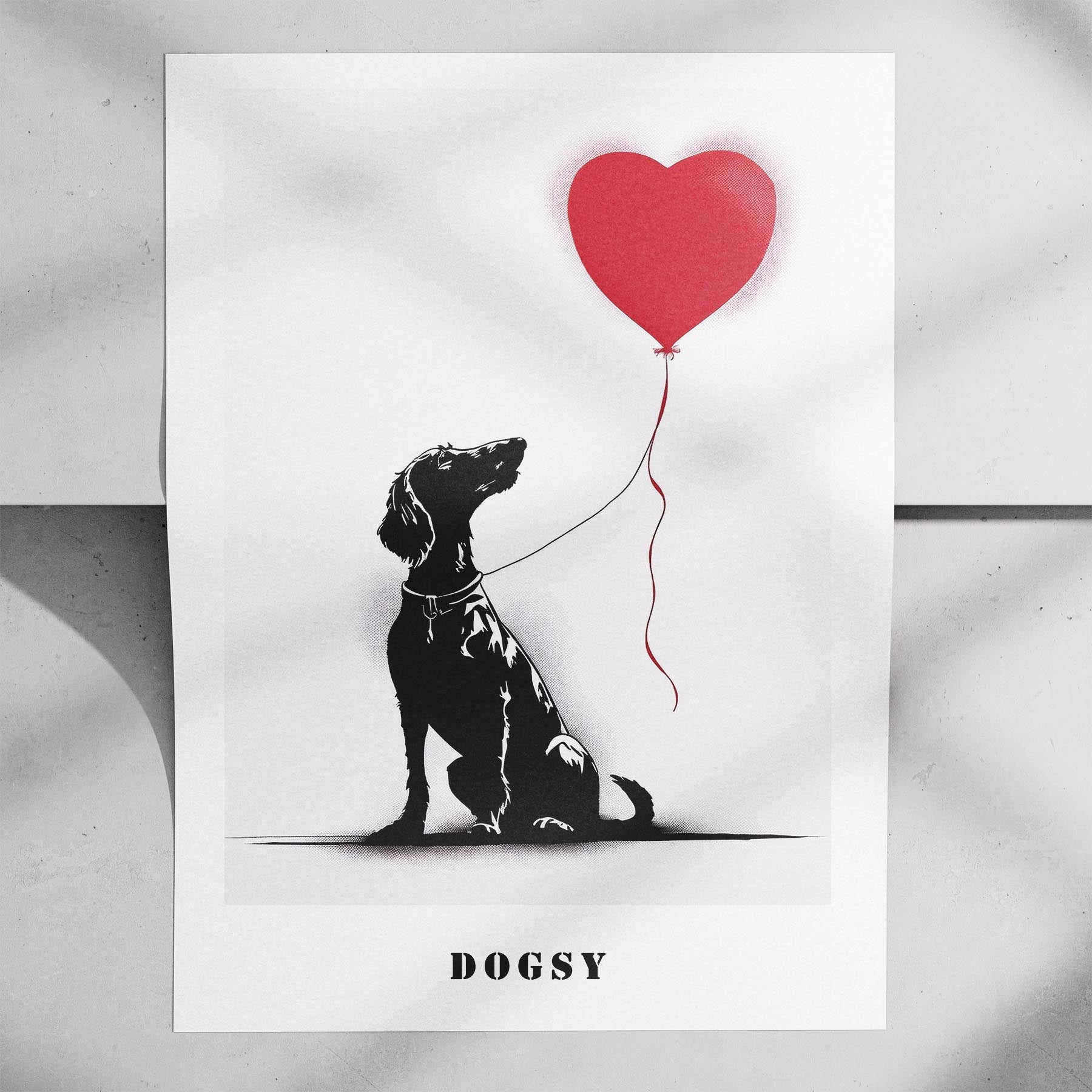 Greyhound DOGSY Series inspired by the Art of Banksy with text Dogsy image 7