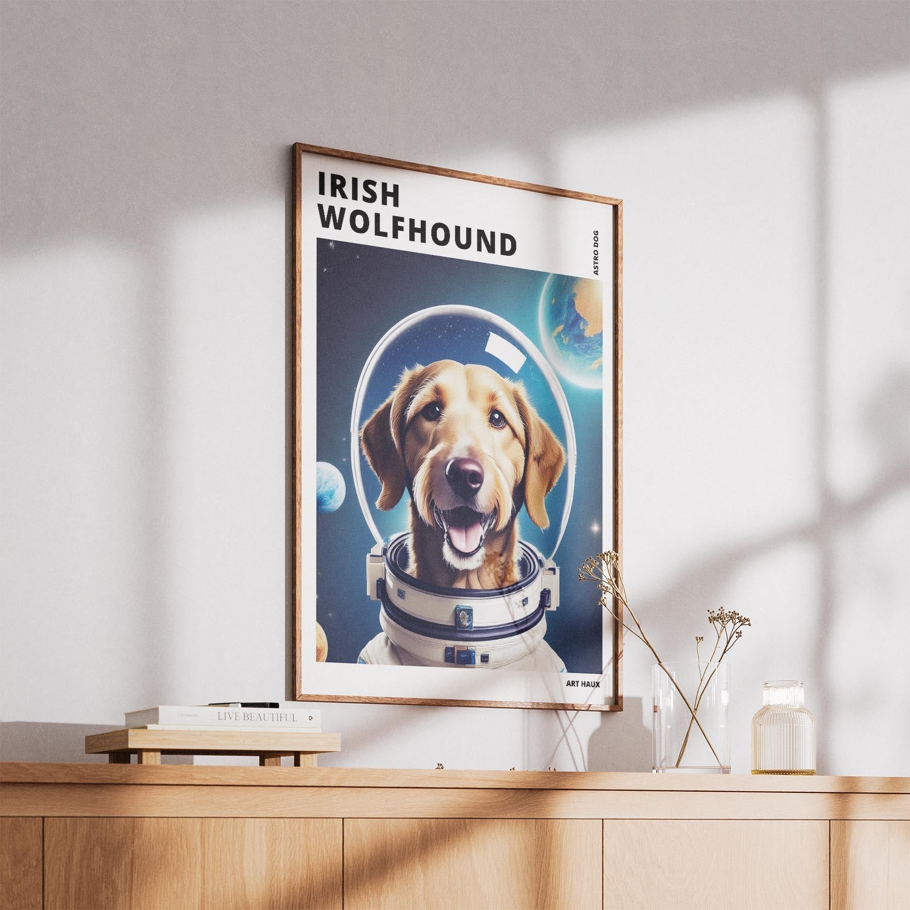 Irish Wolfhound Astronaut Dog Series with Text Astro Dog image 5