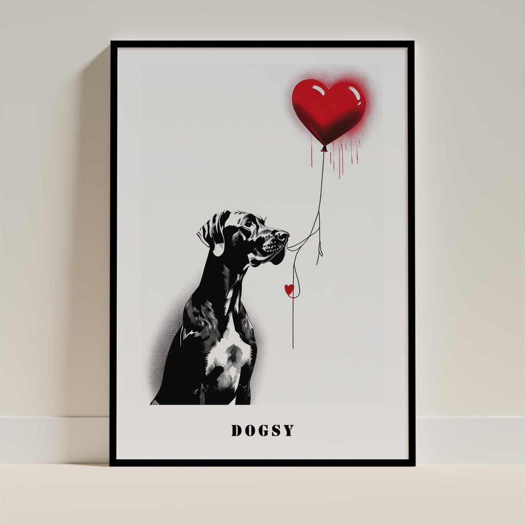Great Dane DOGSY Series inspired by the Art of Banksy with text Dogsy image 11