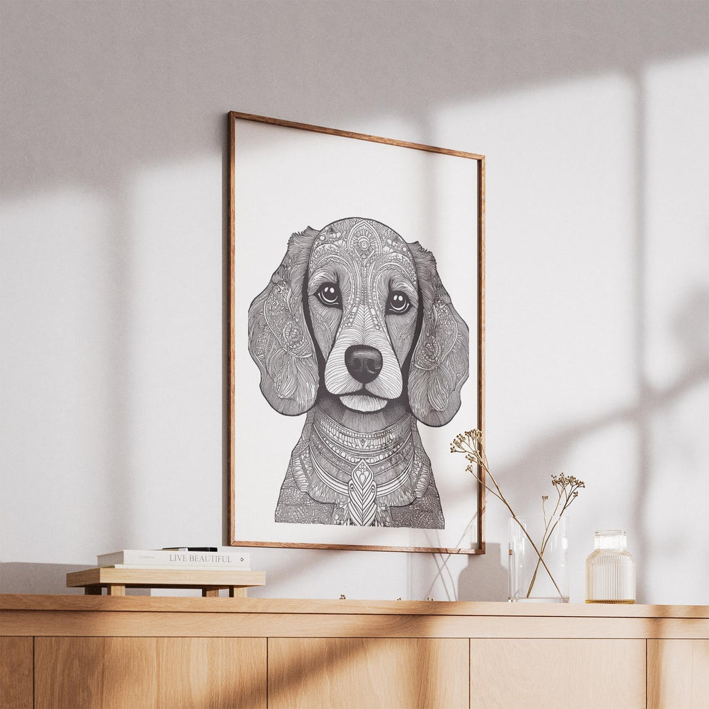 Poodle Mandala Black and White Dog Series image 5