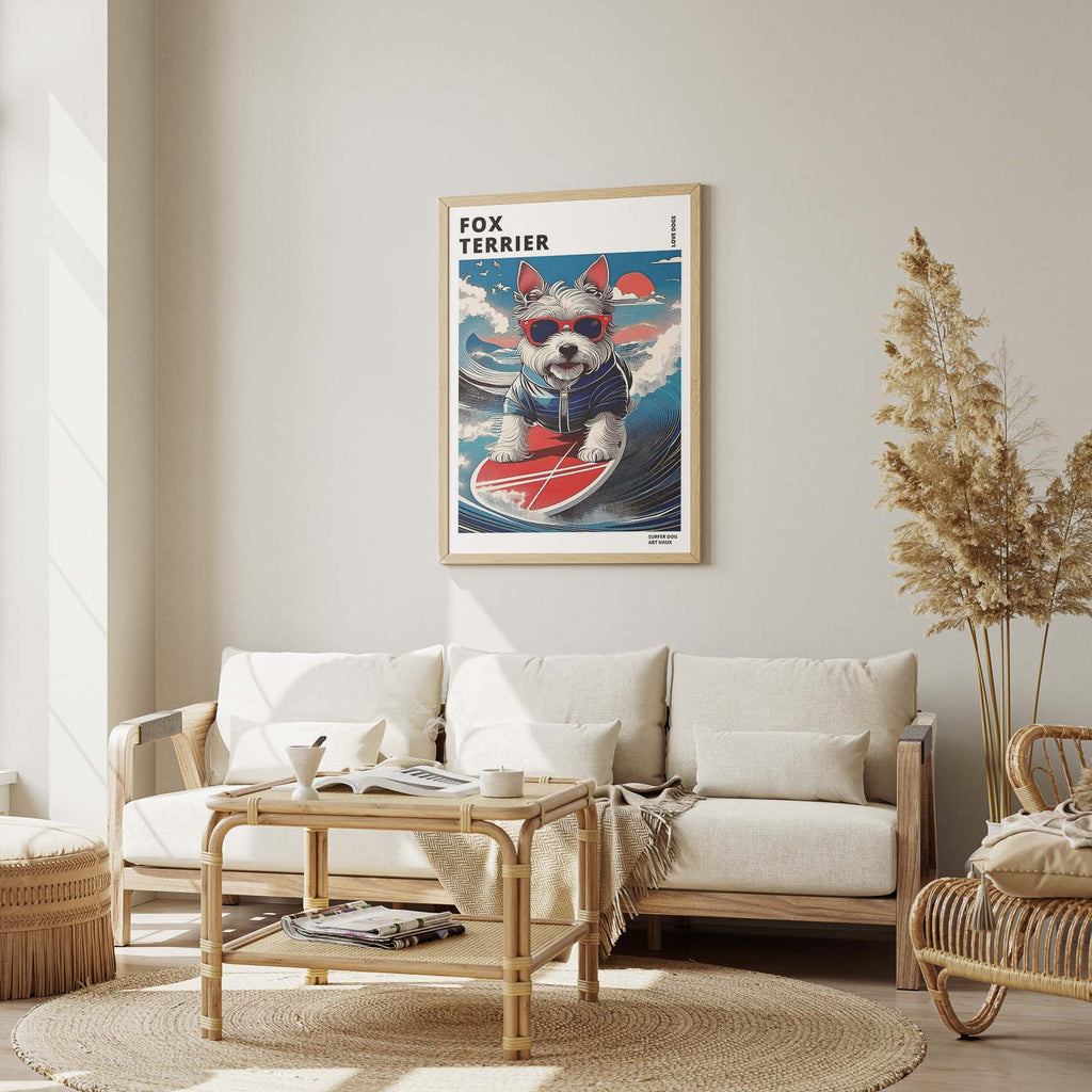 Fox Terrier Hokosai Surfer Dogs 1 image 1