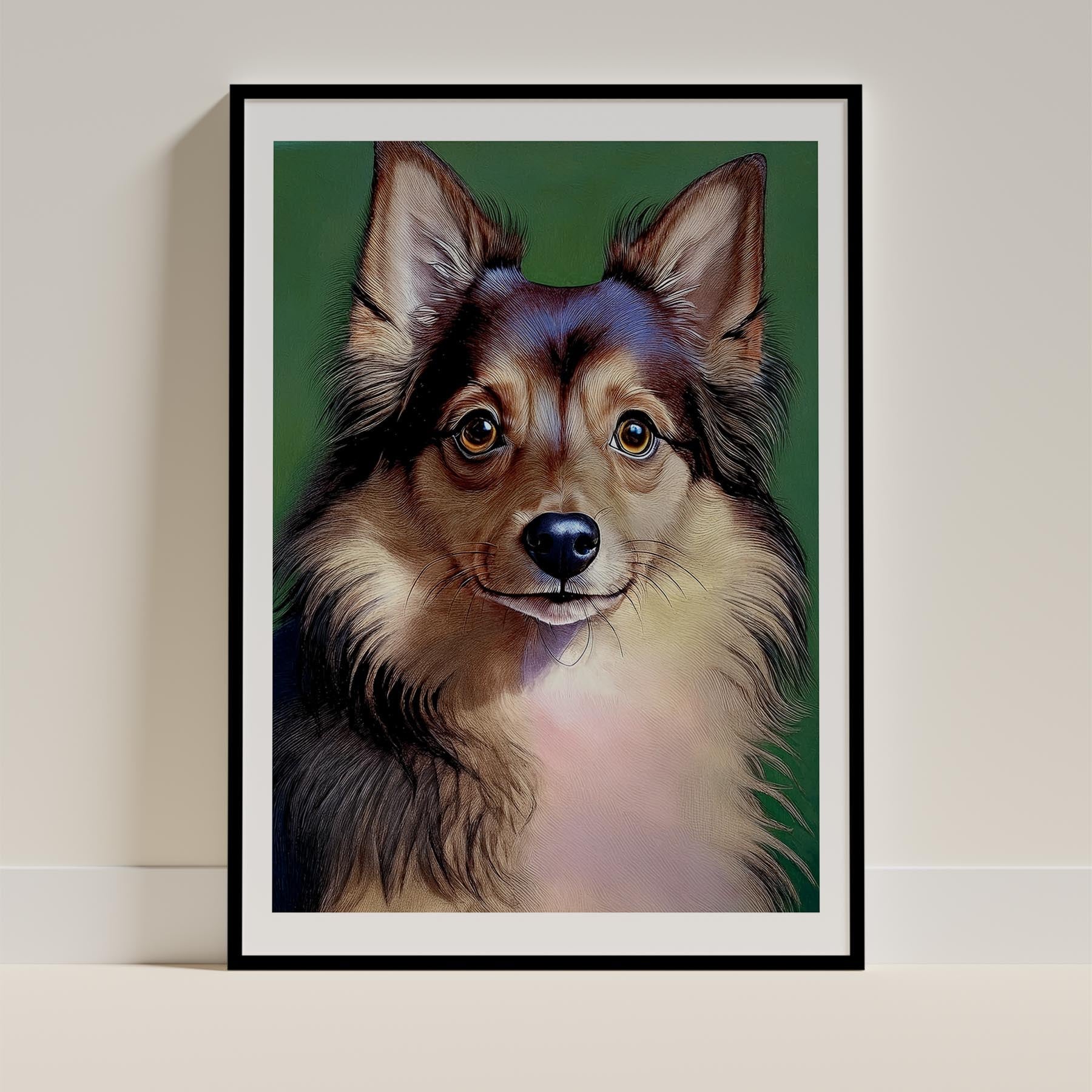 German Spitz Green Painted Series image 0