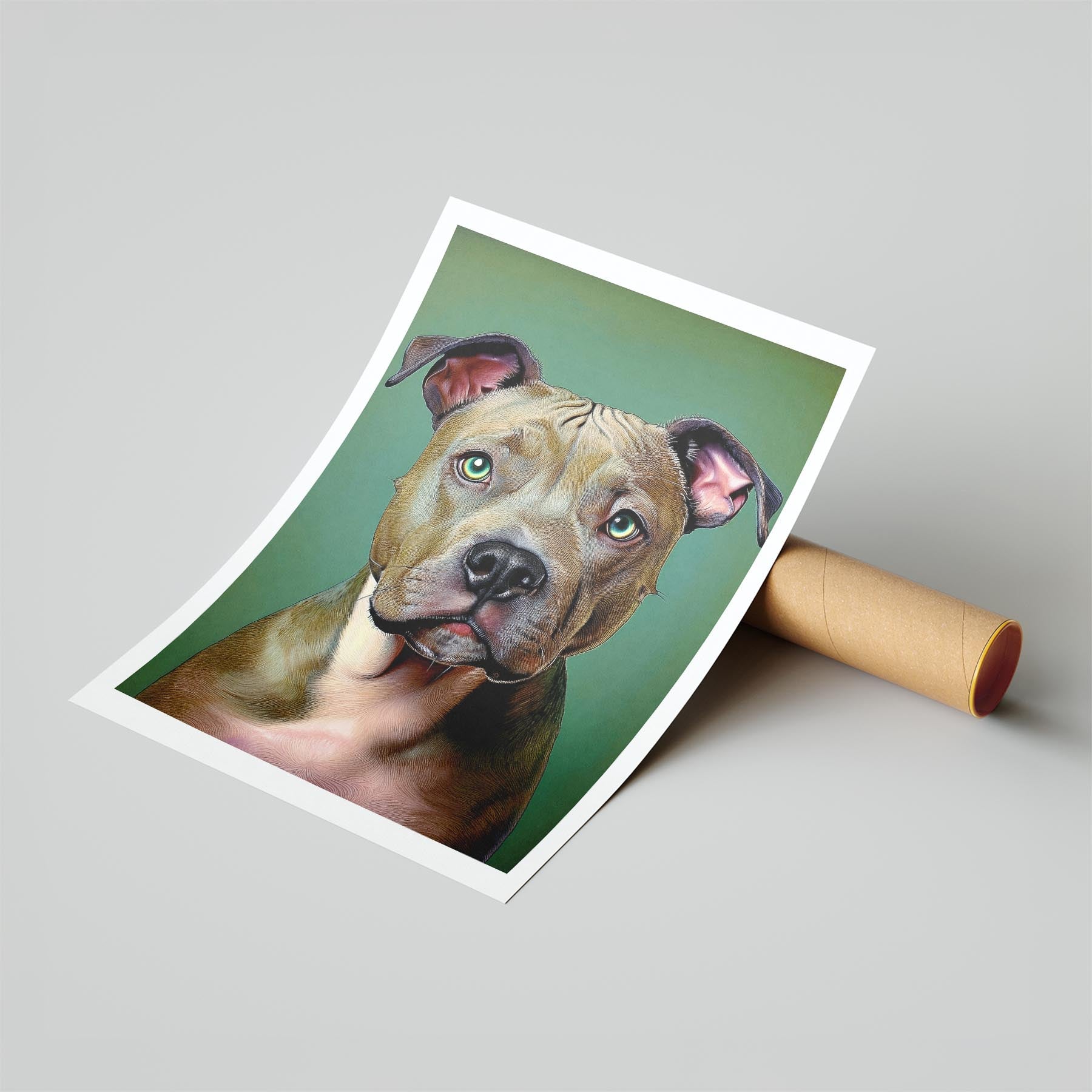 Staffordshire Bull Terrier Green Painted Series image 6