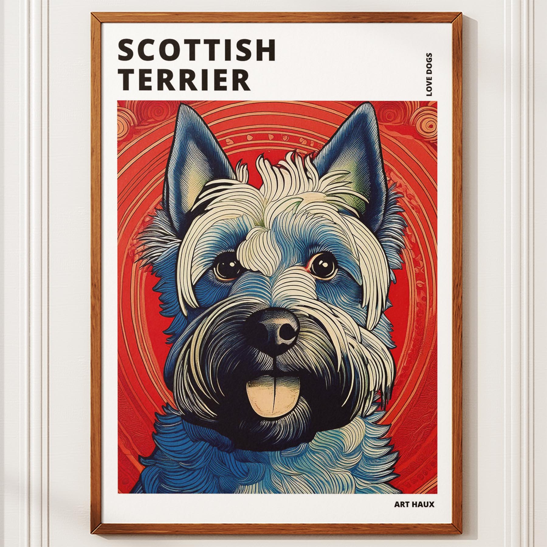 Scottish Terrier Hokusai Japanese Inspired Dog Series with Text image 9