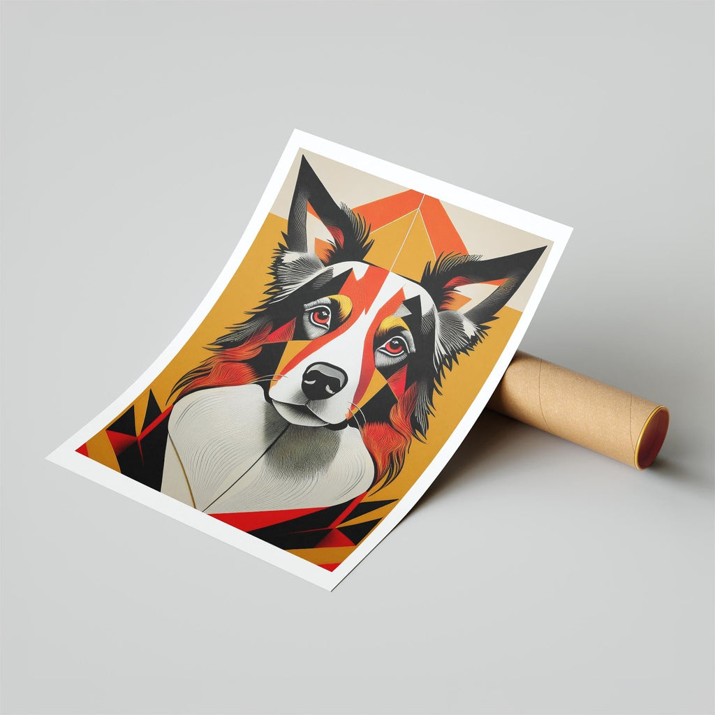 Border Collie Geometric Orange Series image 6