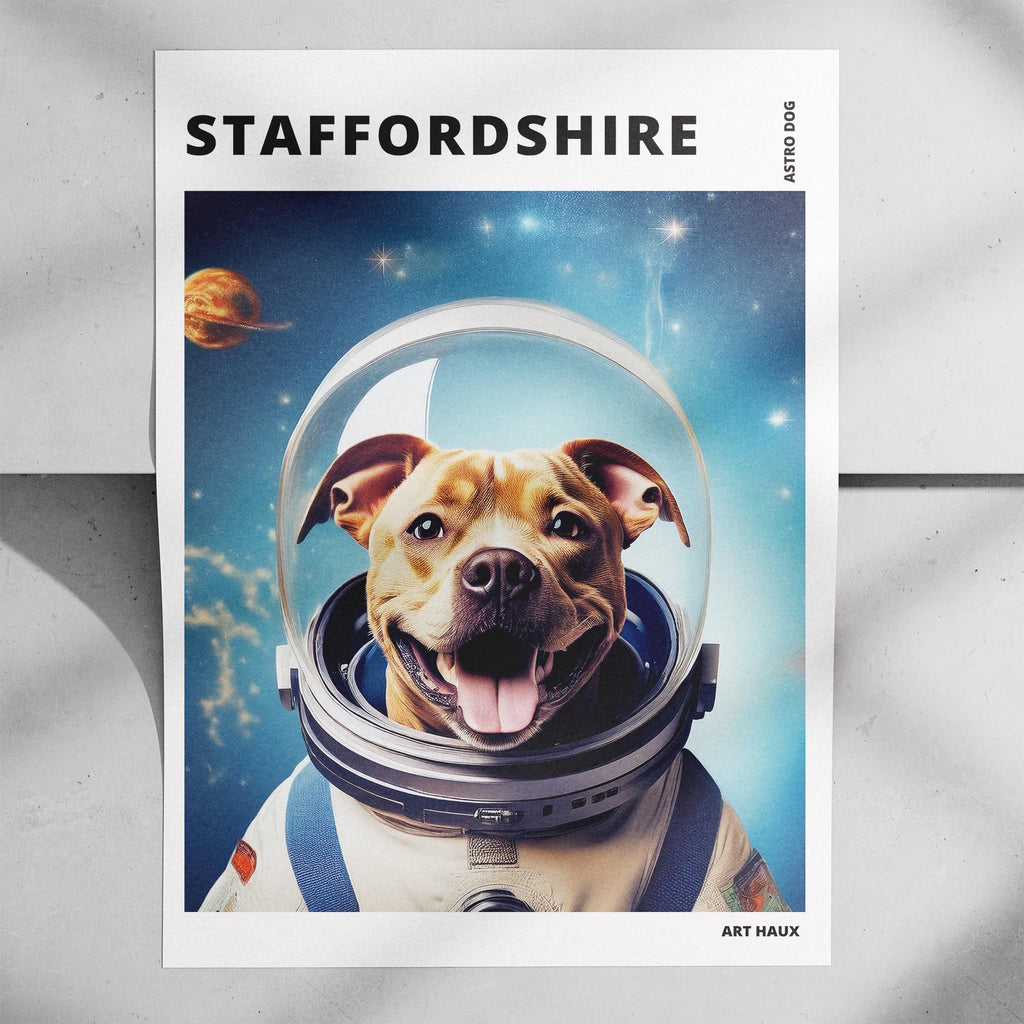 Staffordshire Bull Terrier Astronaut Dog Series with Text Astro Dog image 7