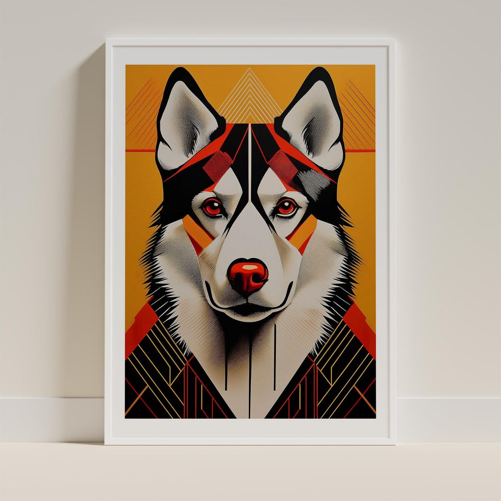 Siberian Husky Geometric Orange Series image 9