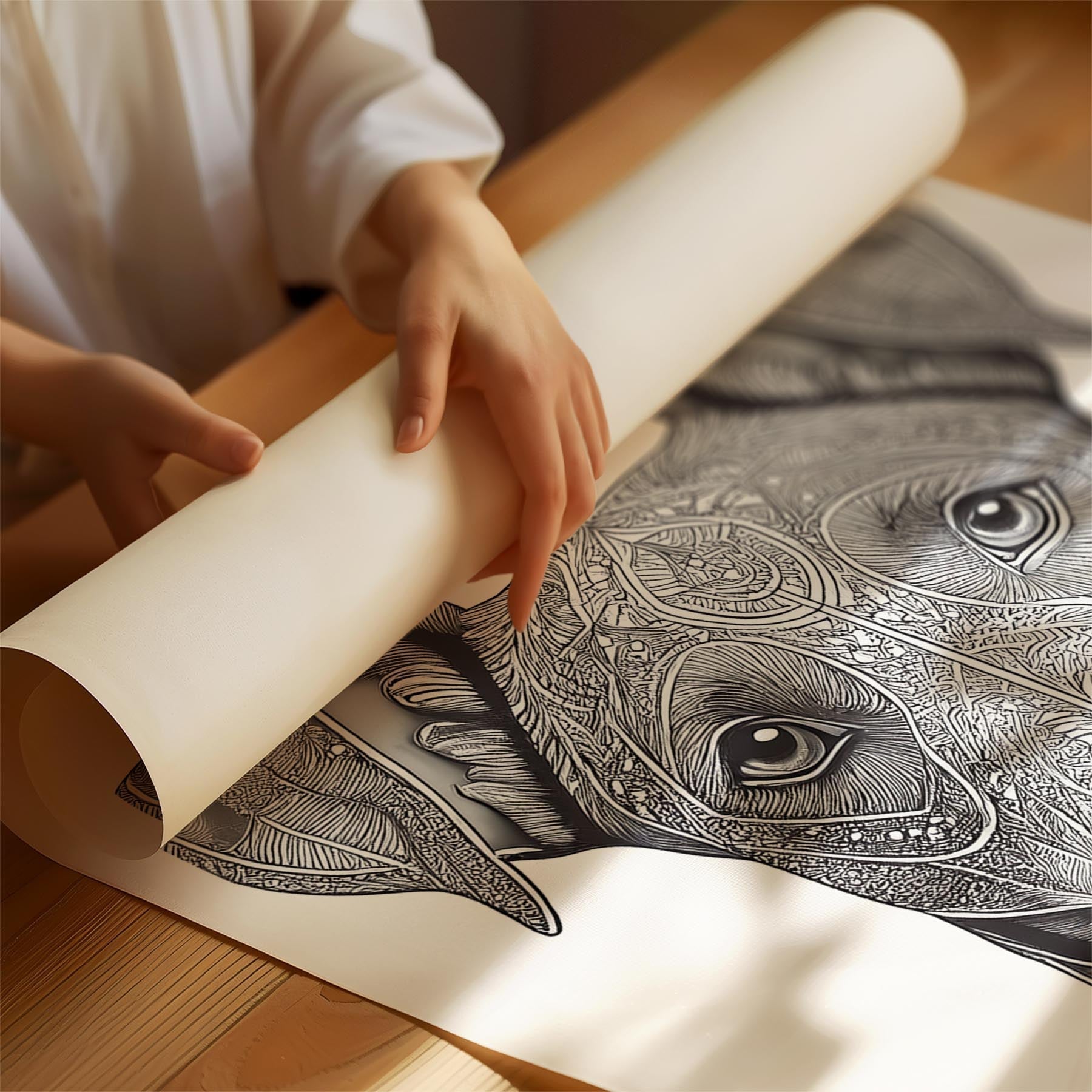 Doberman Mandala Black and White Dog Series image 1