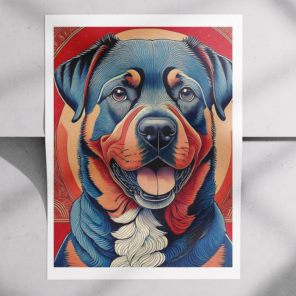 Rottweiler Hokusai Japanese Inspired Dog Series 1 image 7