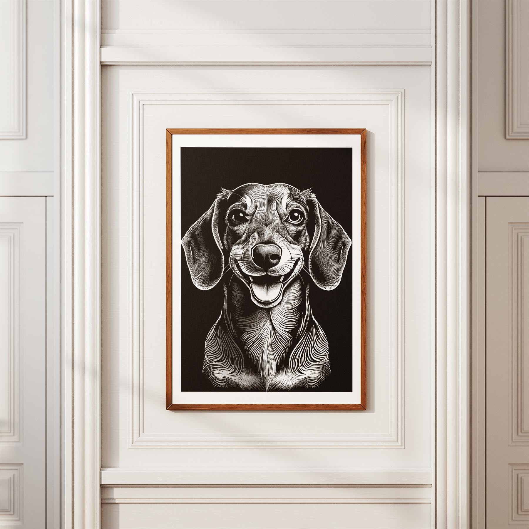 Dachshund Line Dog Series in Black and White image 3