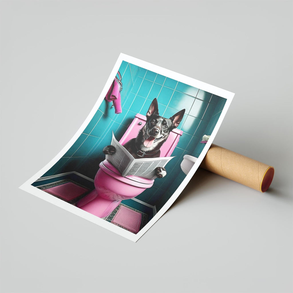 Kelpie Toilet Dogs PInk and Turquise image 6