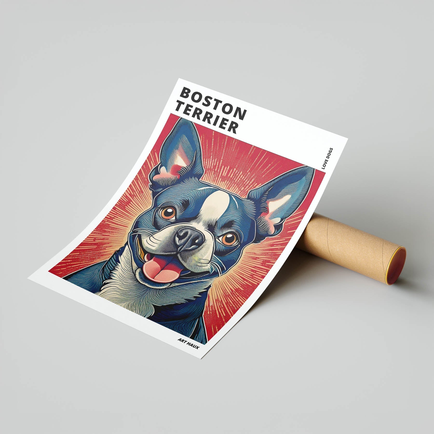 Boston Terrier Hokusai Japanese Inspired Dog Series with Text image 6