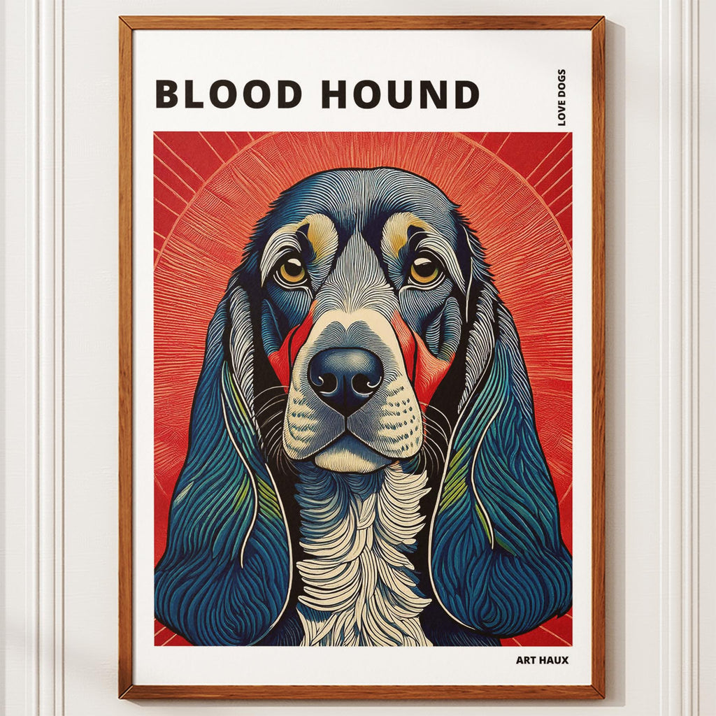 Bloodhound Hokusai Japanese Inspired Dog Series with Text image 9
