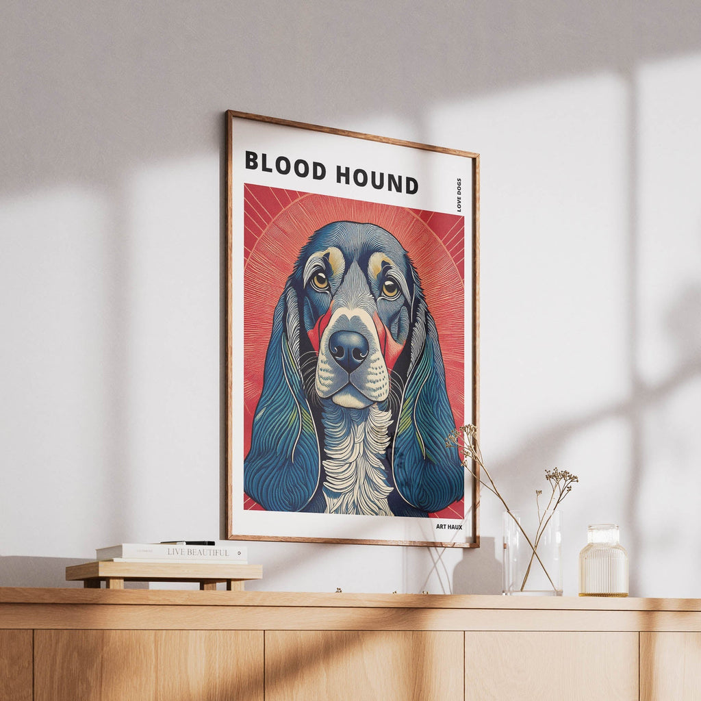 Bloodhound Hokusai Japanese Inspired Dog Series with Text image 5