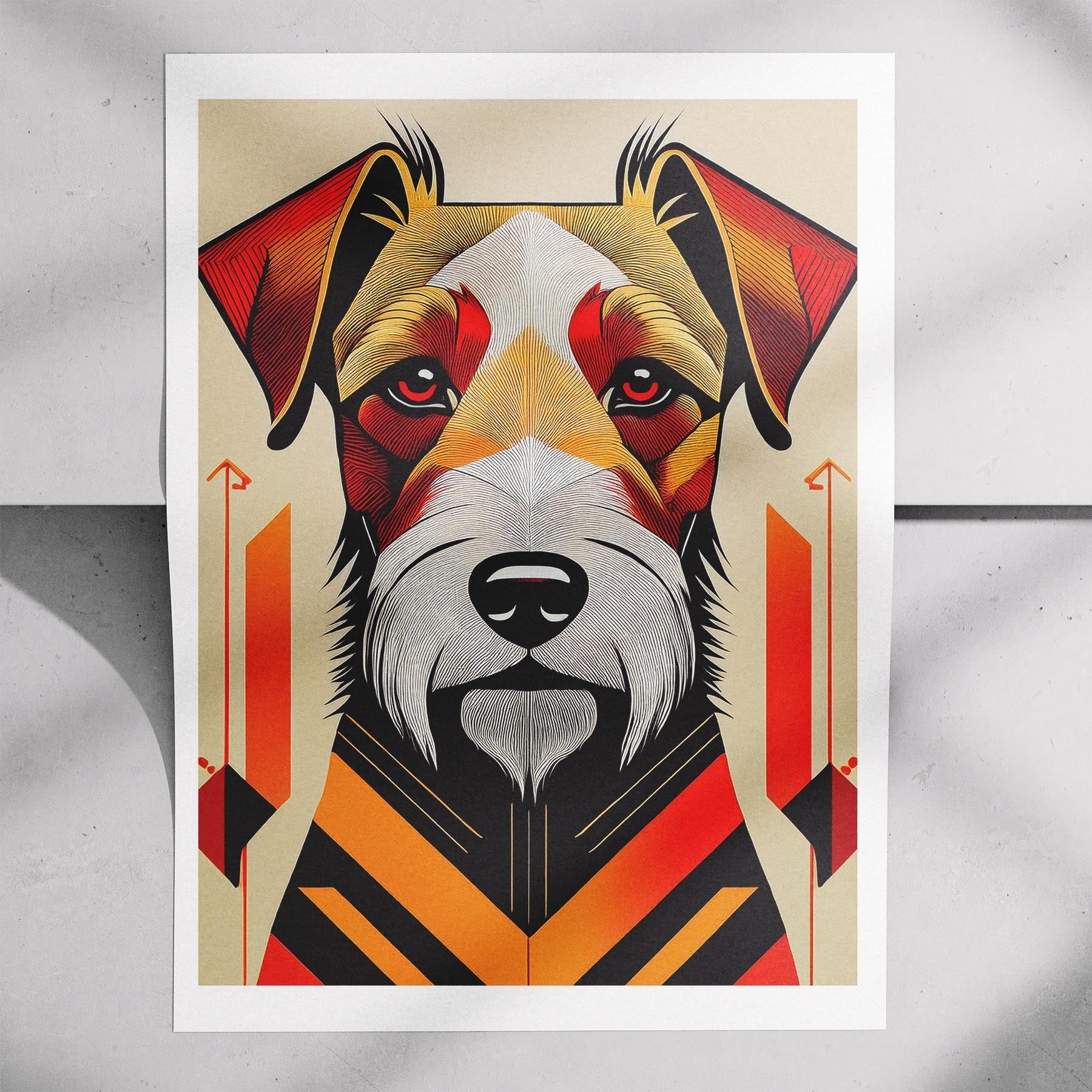 Irish Terrier Geometric Orange Series image 7