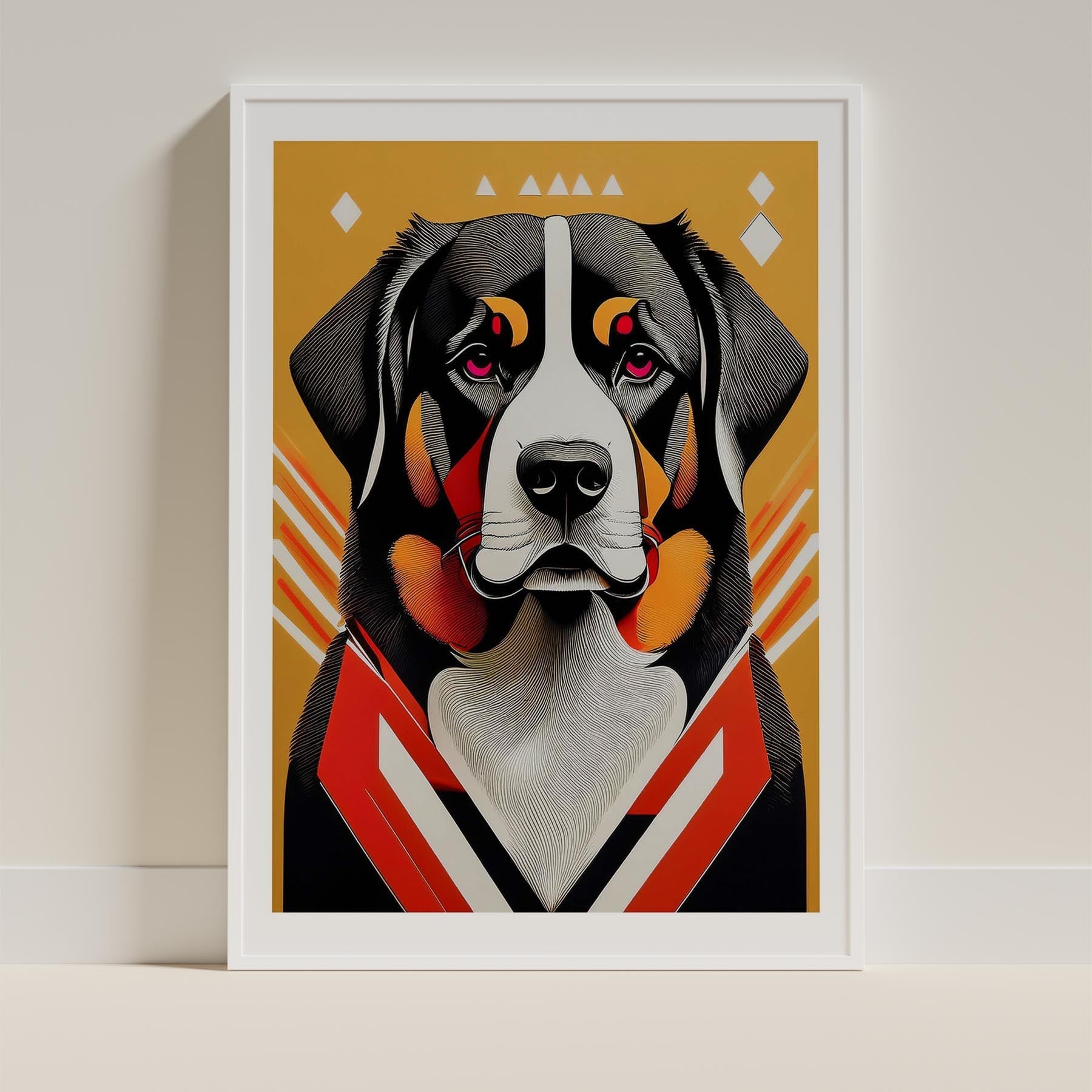 Bernese Mountain Dog Geometric Orange Series image 9