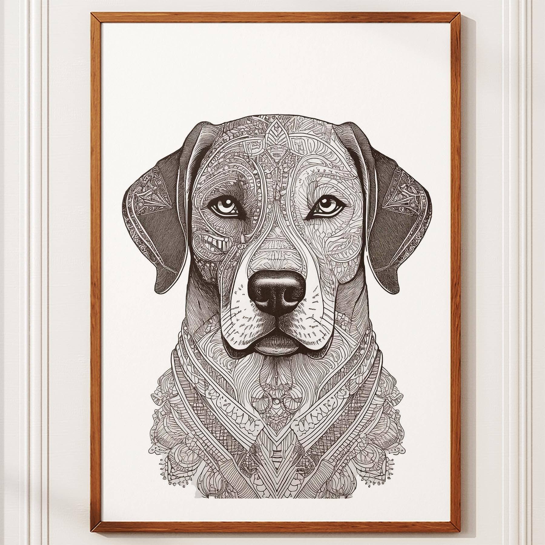 Maremma Mandala Black and White Dog Series image 10