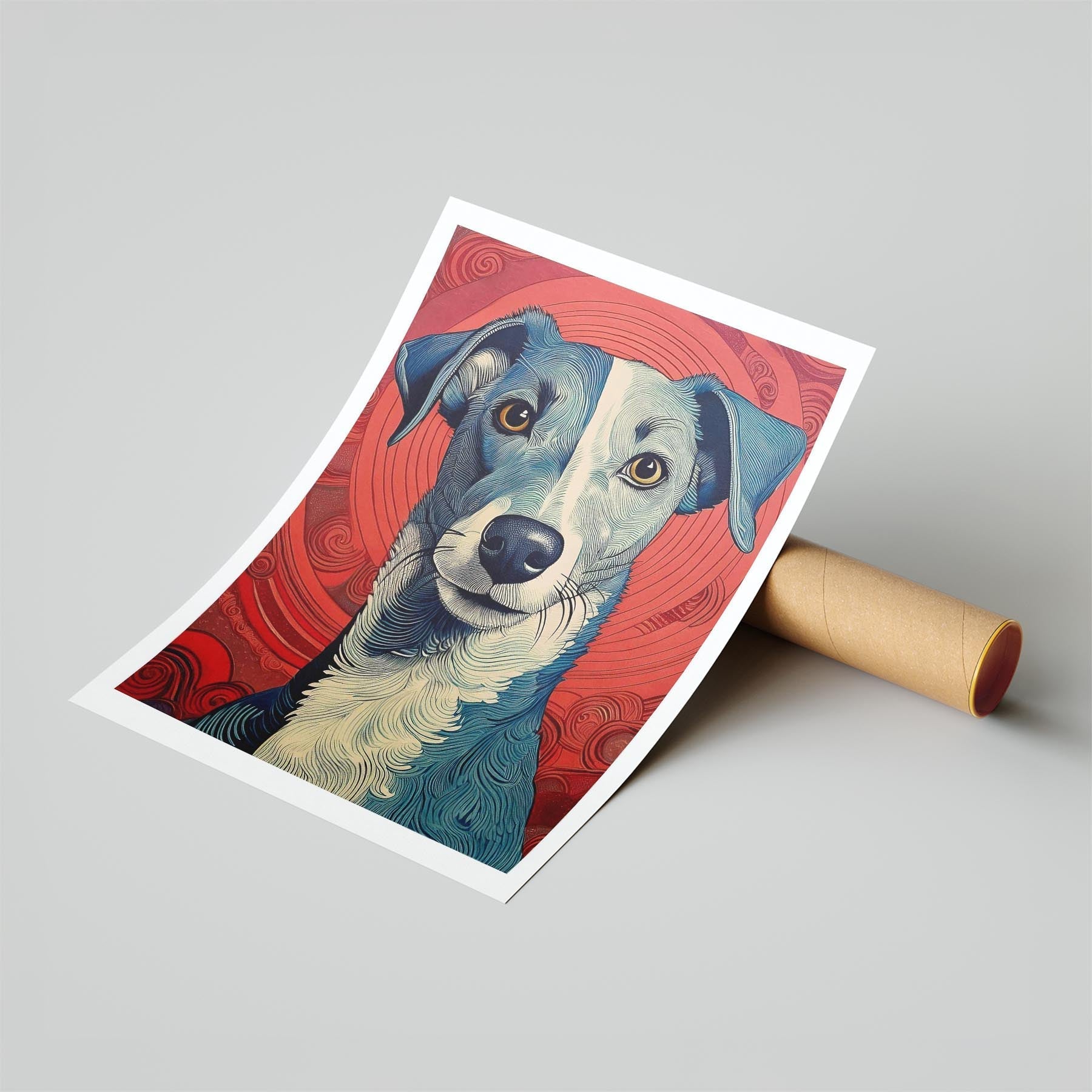 Greyhound Hokusai Japanese Inspired Dog Series image 6