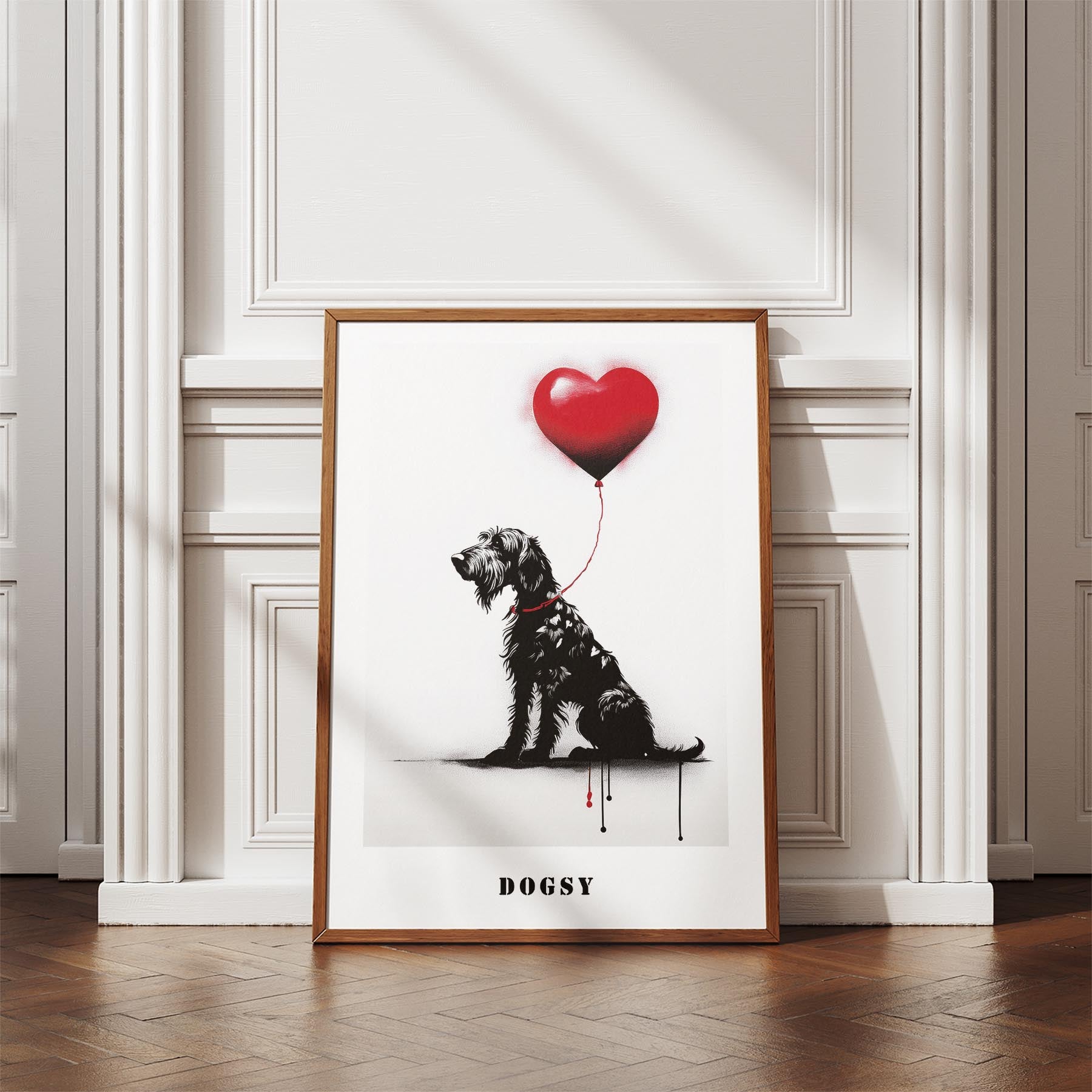 Irish Wolfhound DOGSY Series inspired by the Art of Banksy with text Dogsy image 4