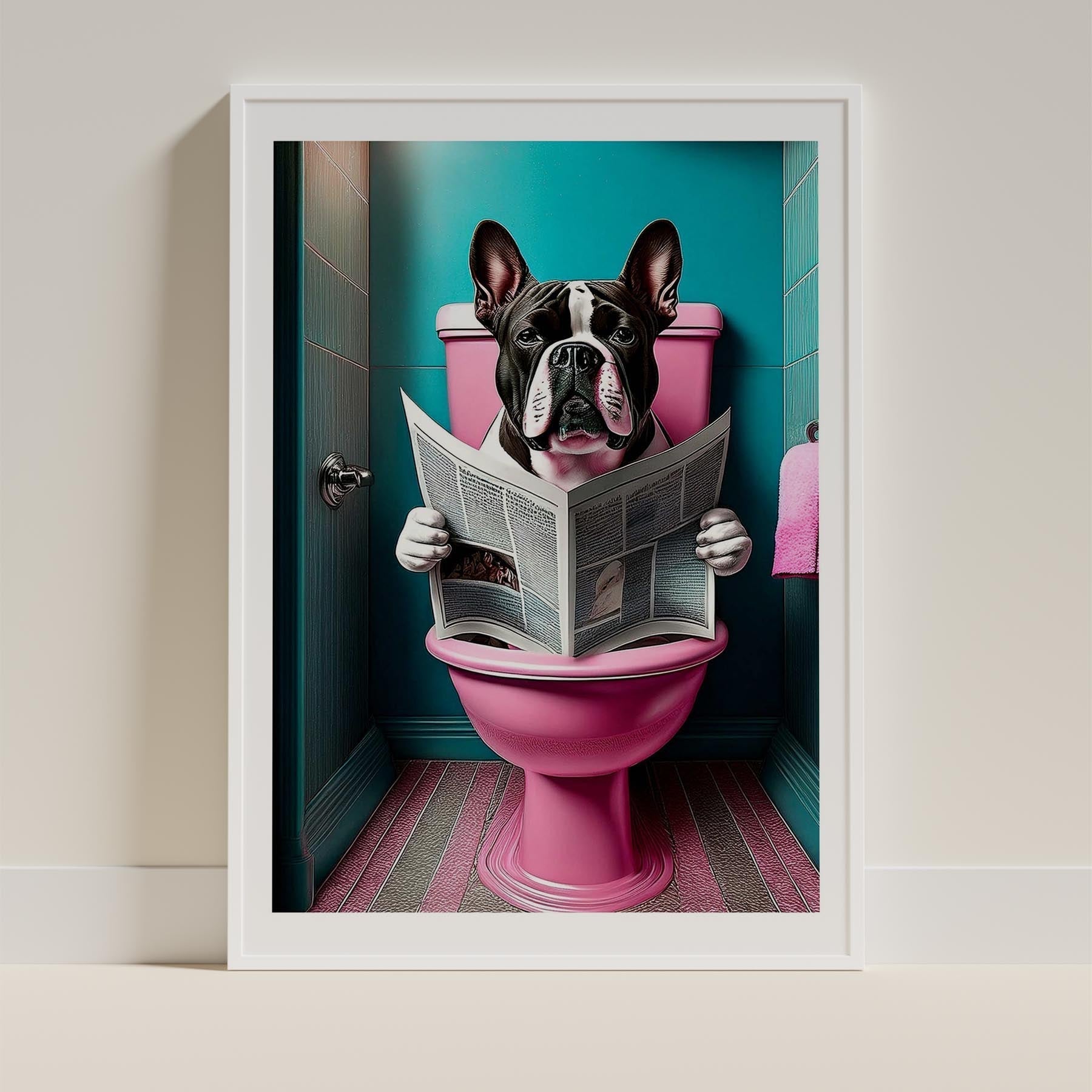 Bullmastiff Toilet Dogs PInk and Turquise image 9