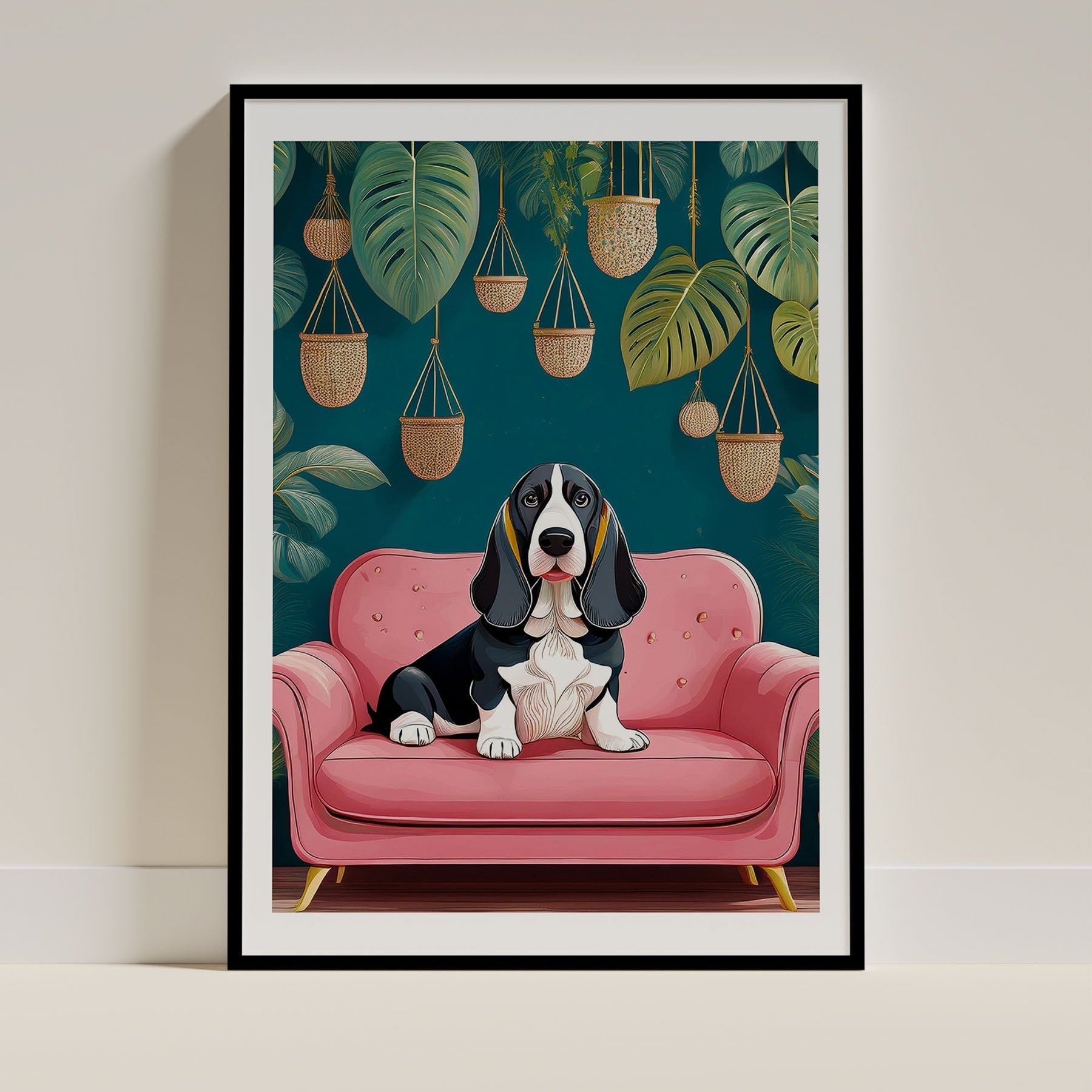 Basset Hound Dog Art Print Unframed Vol 2 | 10 Unique Designs | Wall Art Gift for Dog Lovers - Image 4 | Dogsy & Co