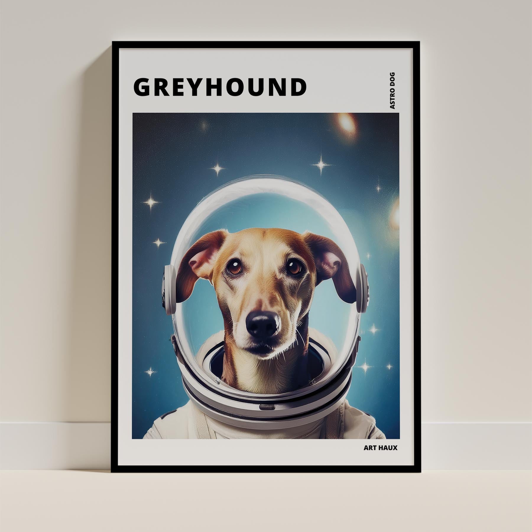 Greyhound Astronaut Dog Series with Text Astro Dog image 0