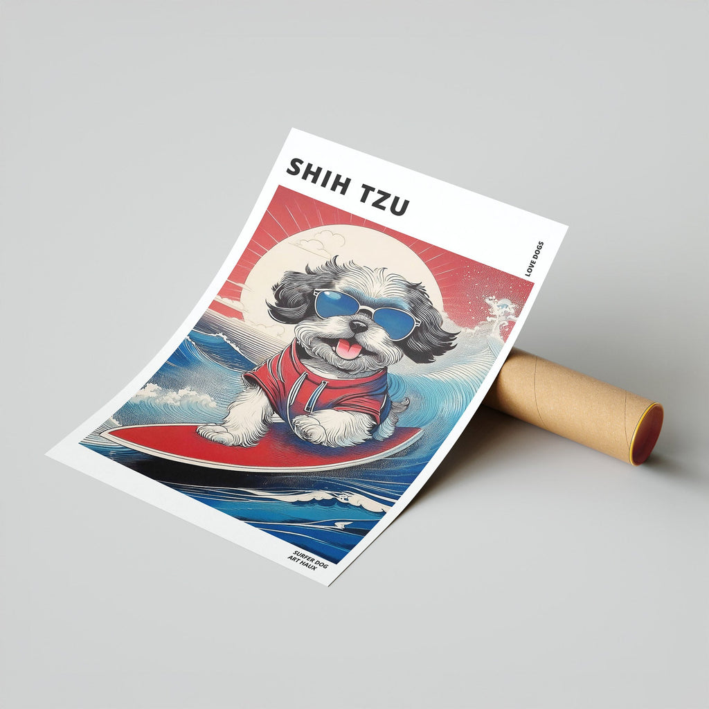 Shih Tzu Hokosai Surfer Dogs 1 image 7