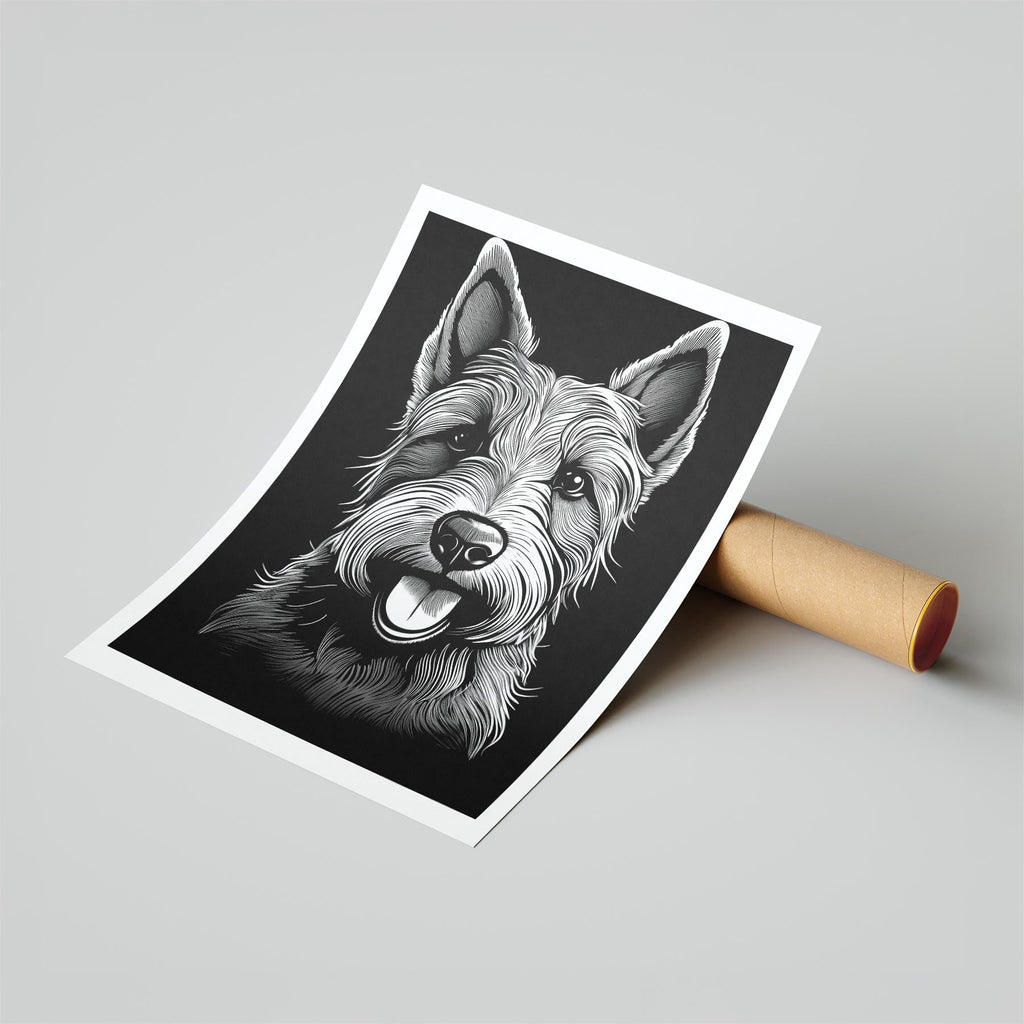 Scottish Terrier Line Dog Series in Black and White image 6