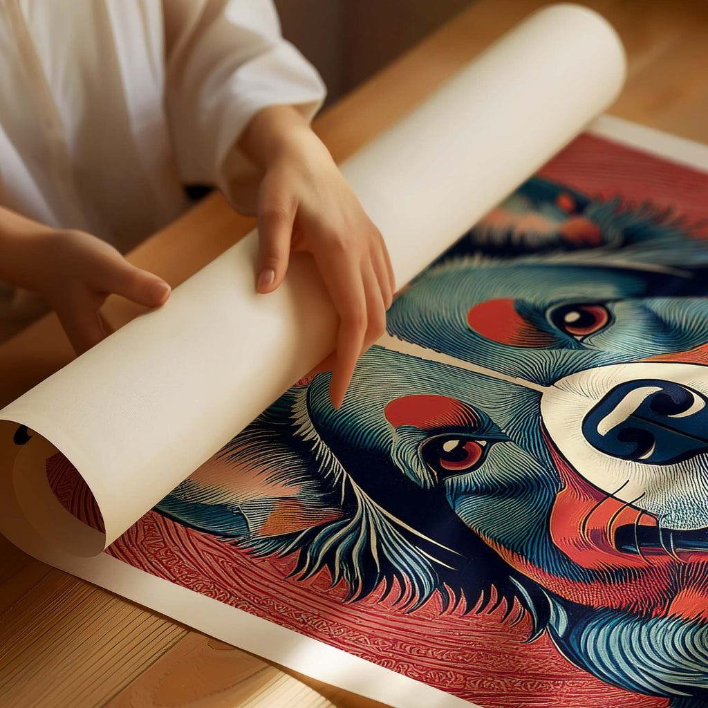 Cattle Dog Hokusai Japanese Inspired Dog Series with Text image 1