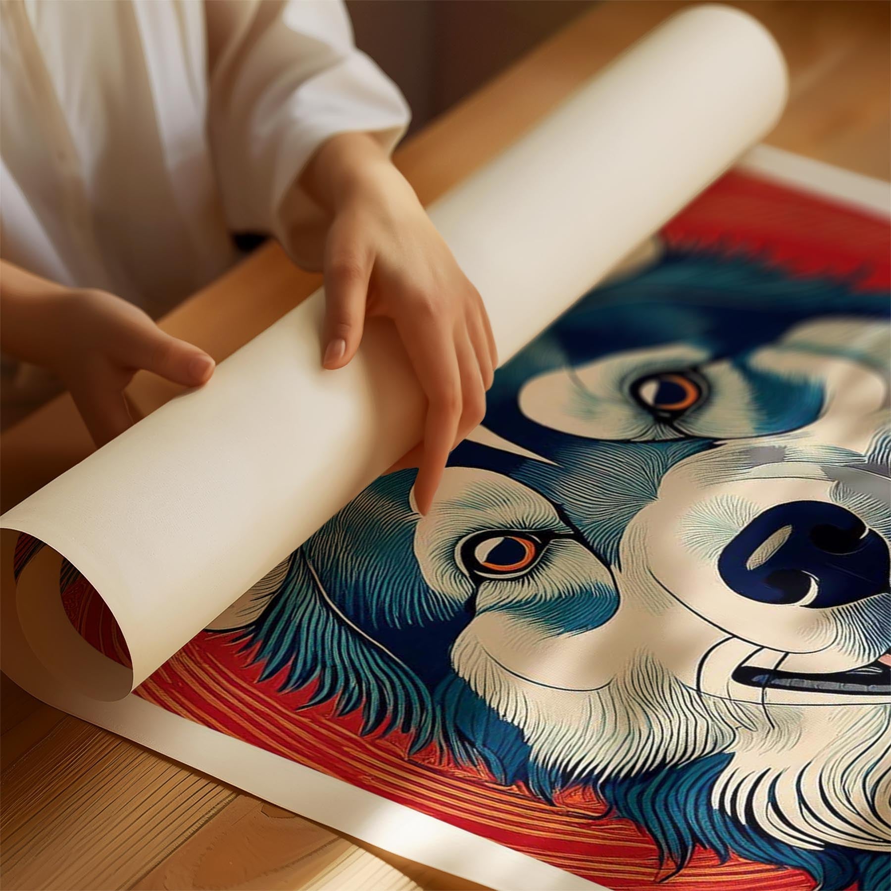 Siberian Husky Hokusai Japanese Inspired Dog Series 1 image 1