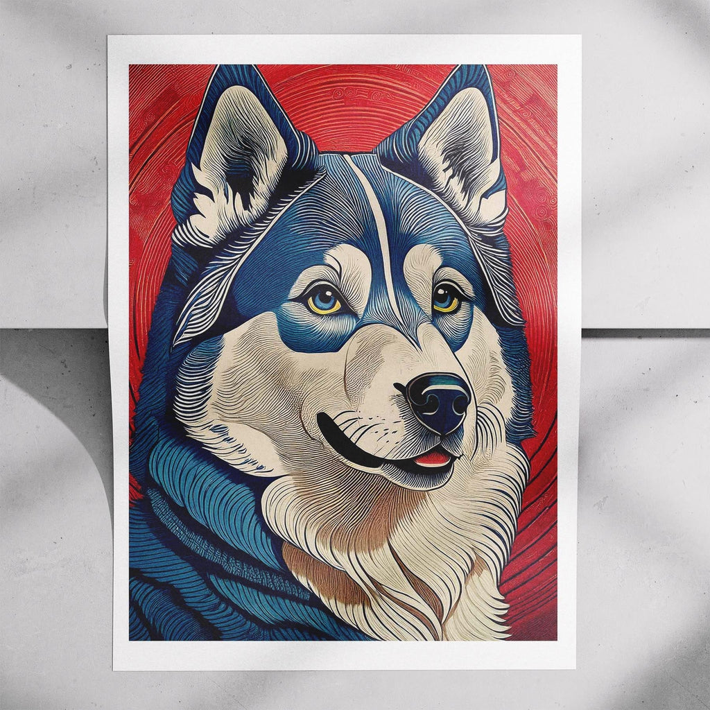 Siberian Husky Hokusai Japanese Inspired Dog Series image 7