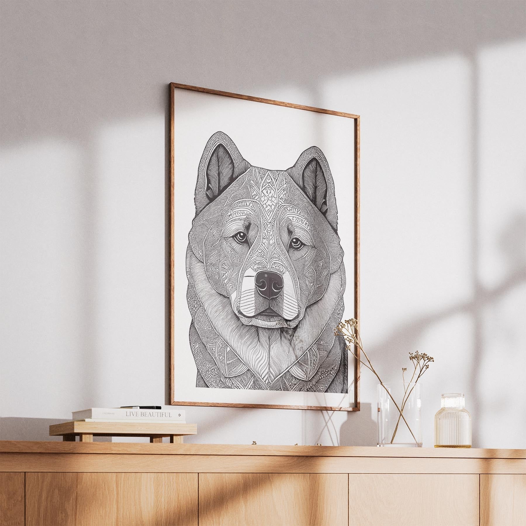 Chow Chow Mandala Black and White Dog Series image 5