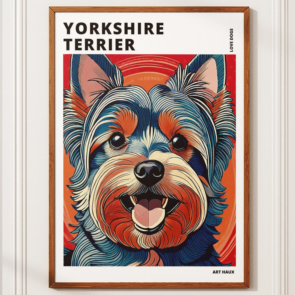 Yorkshire Terrier Hokusai Japanese Inspired Dog Series with Text image 9