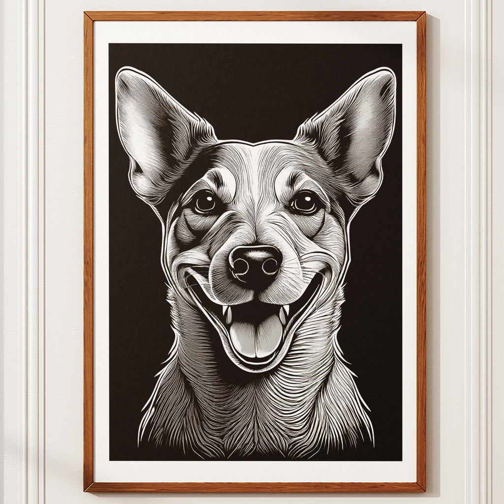 Jack Russell Line Dog Series in Black and White image 10