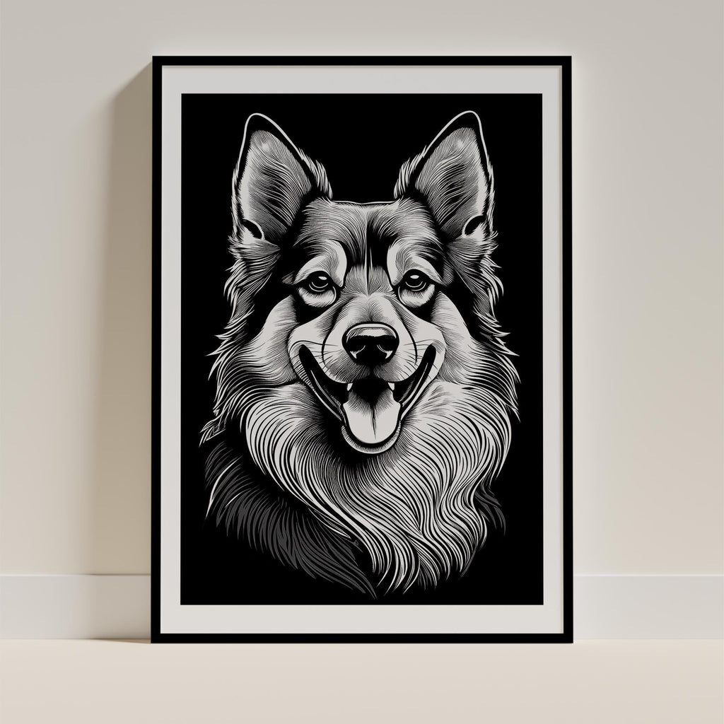 German Spitz Line Dog Series in Black and White image 0