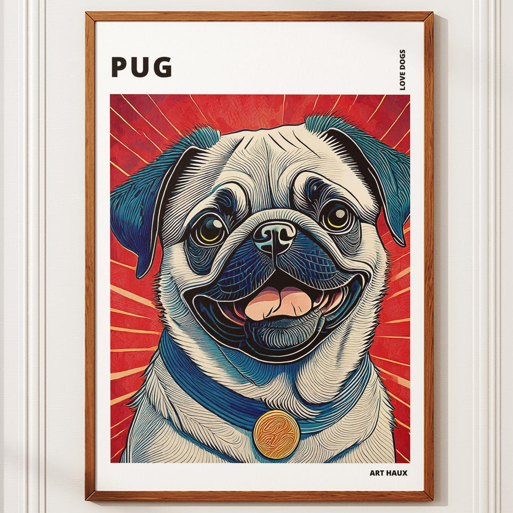 Pug Hokusai Japanese Inspired Dog Series with Text image 9
