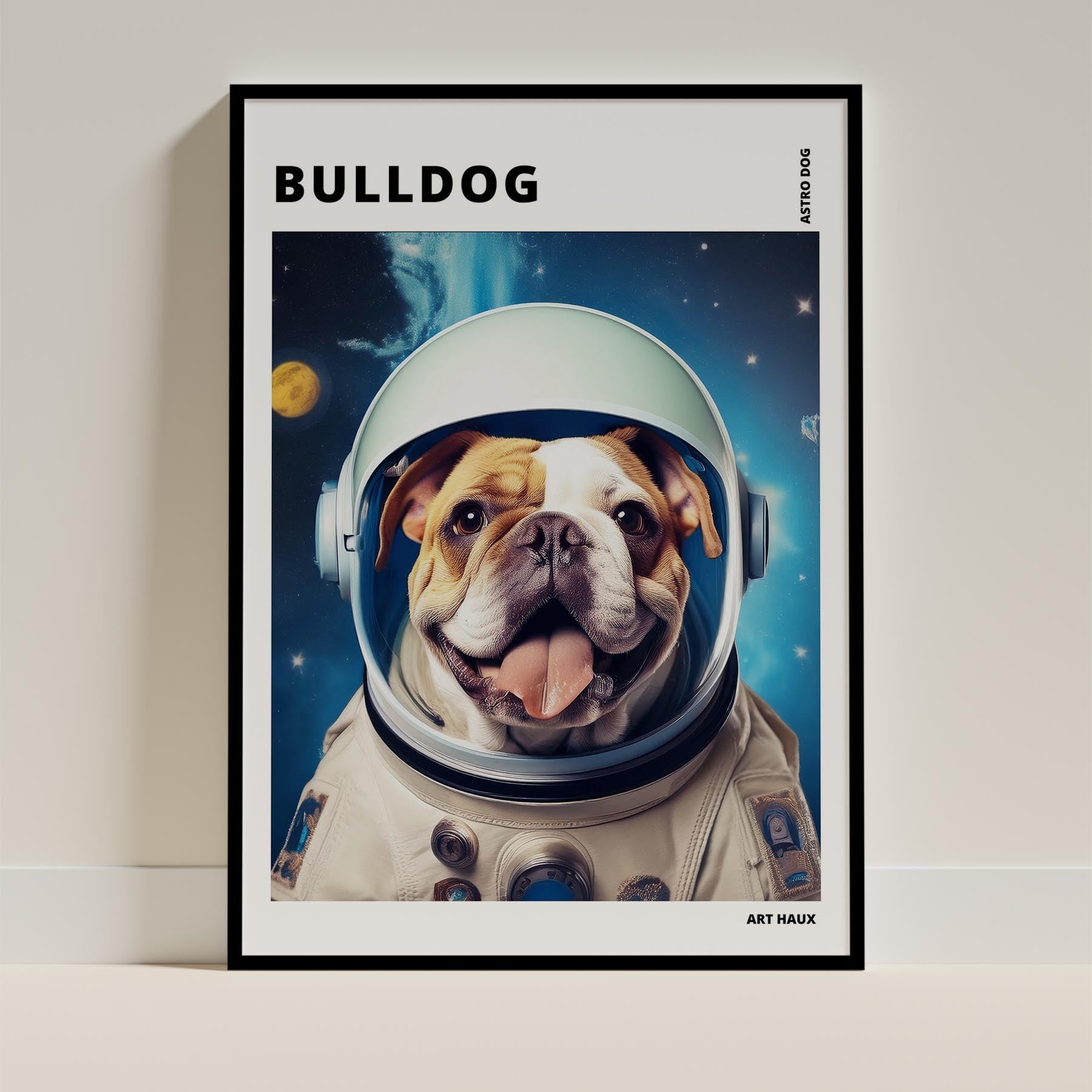 Bulldog Astronaut Dog Series with Text Astro Dog image 11