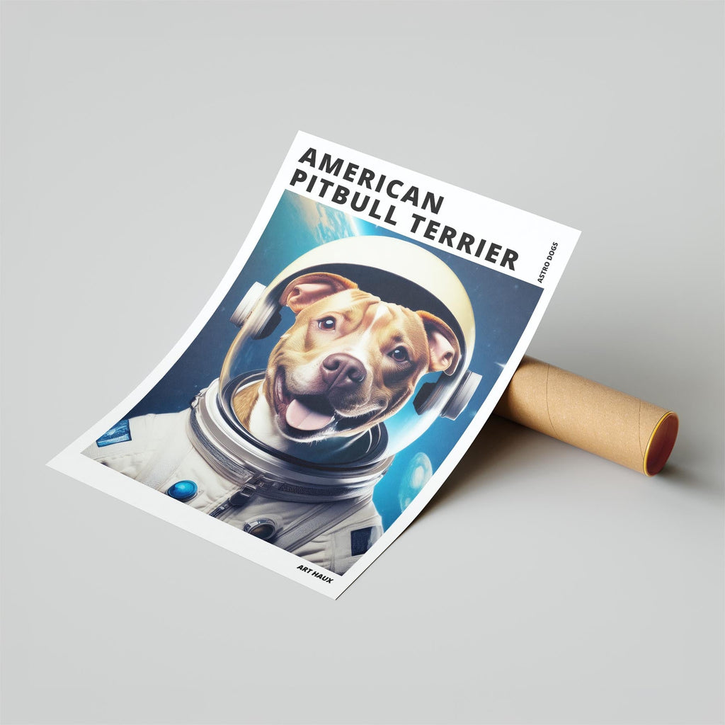 American Pitbull Terrier Astronaut Dog Series with Text Astro Dog image 6