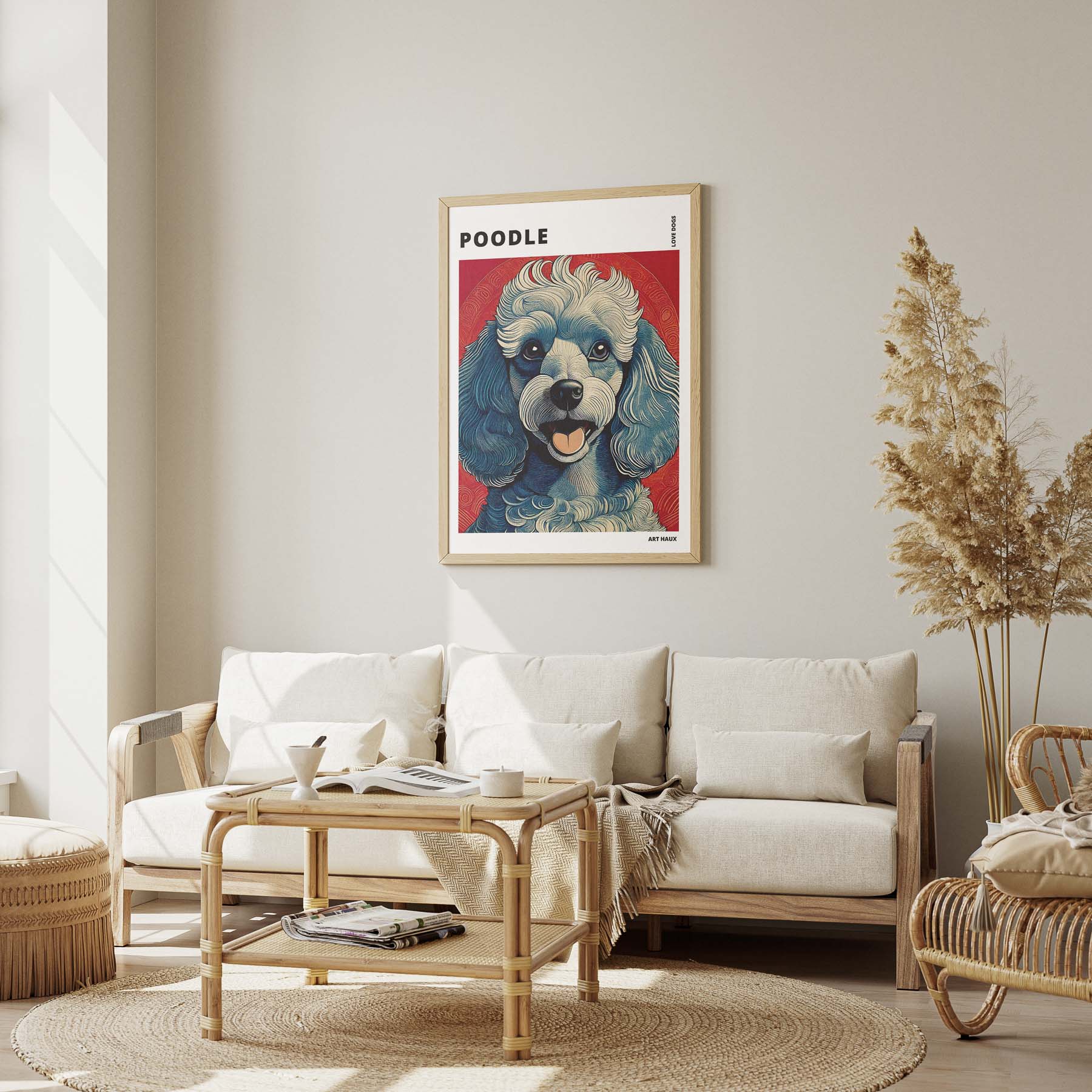 Poodle Hokusai Japanese Inspired Dog Series with Text image 2