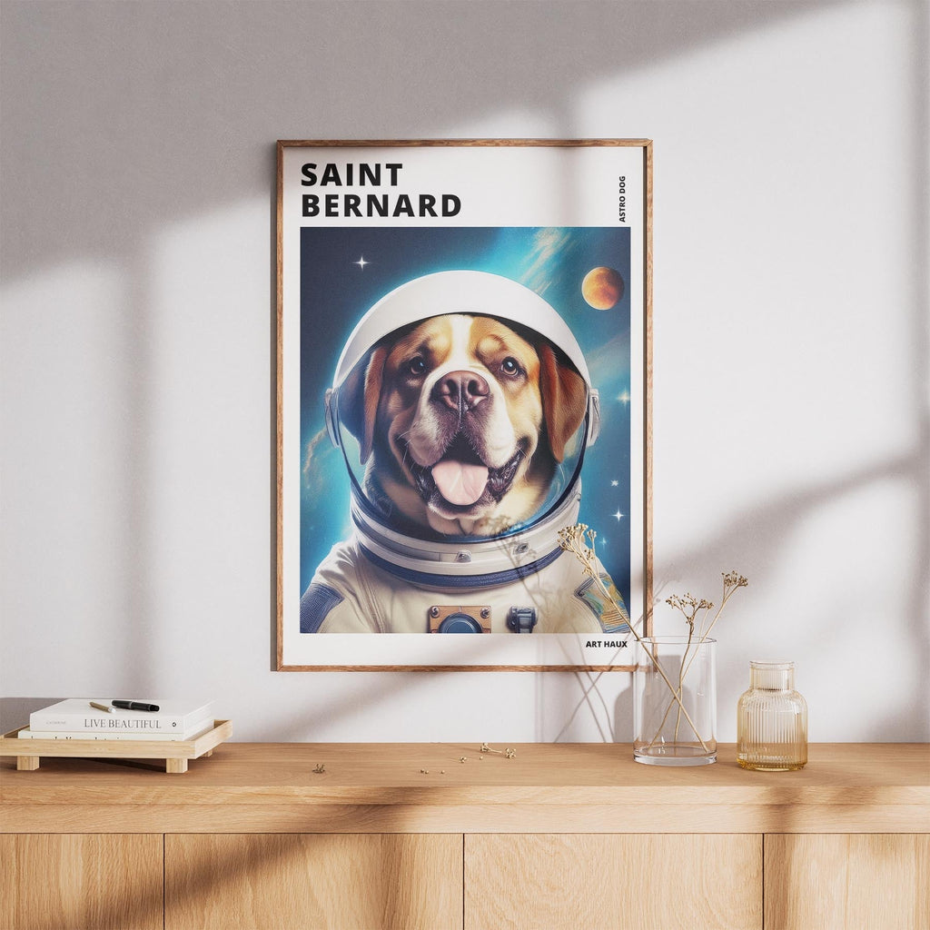 Saint Bernard Astronaut Dog Series with Text Astro Dog image 8